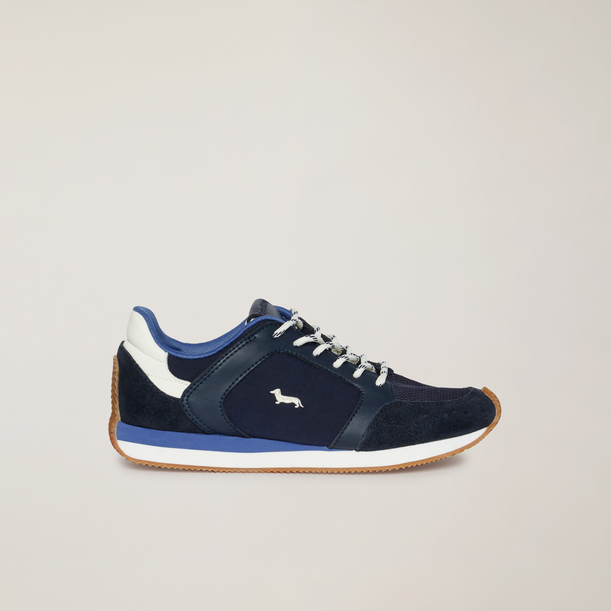 Sneakers à Semelles Contrastantes, Bleu, large
