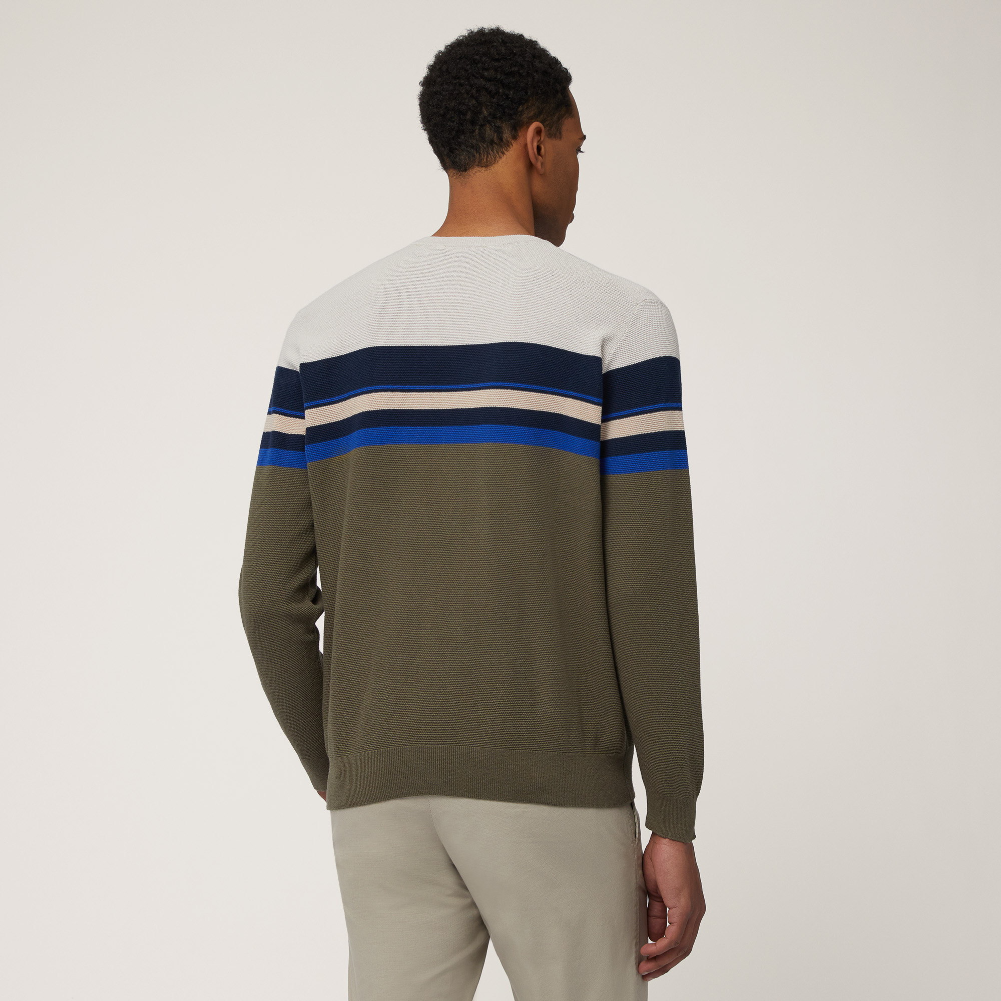 Pullover A Righe Piazzate 3D