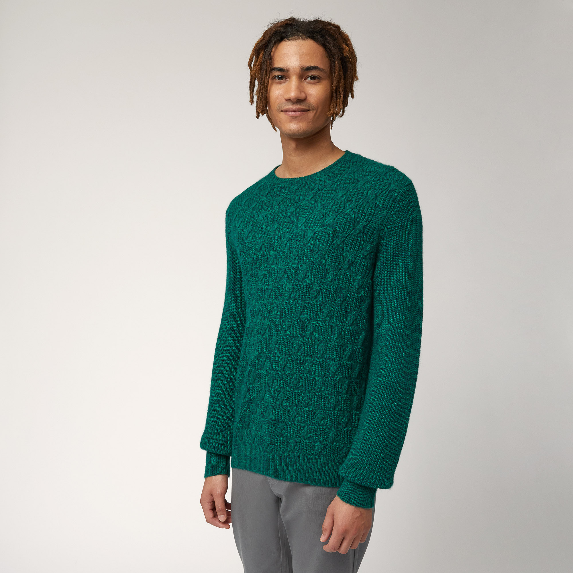 Maglia Con Davanti Lavorato, Verde, large