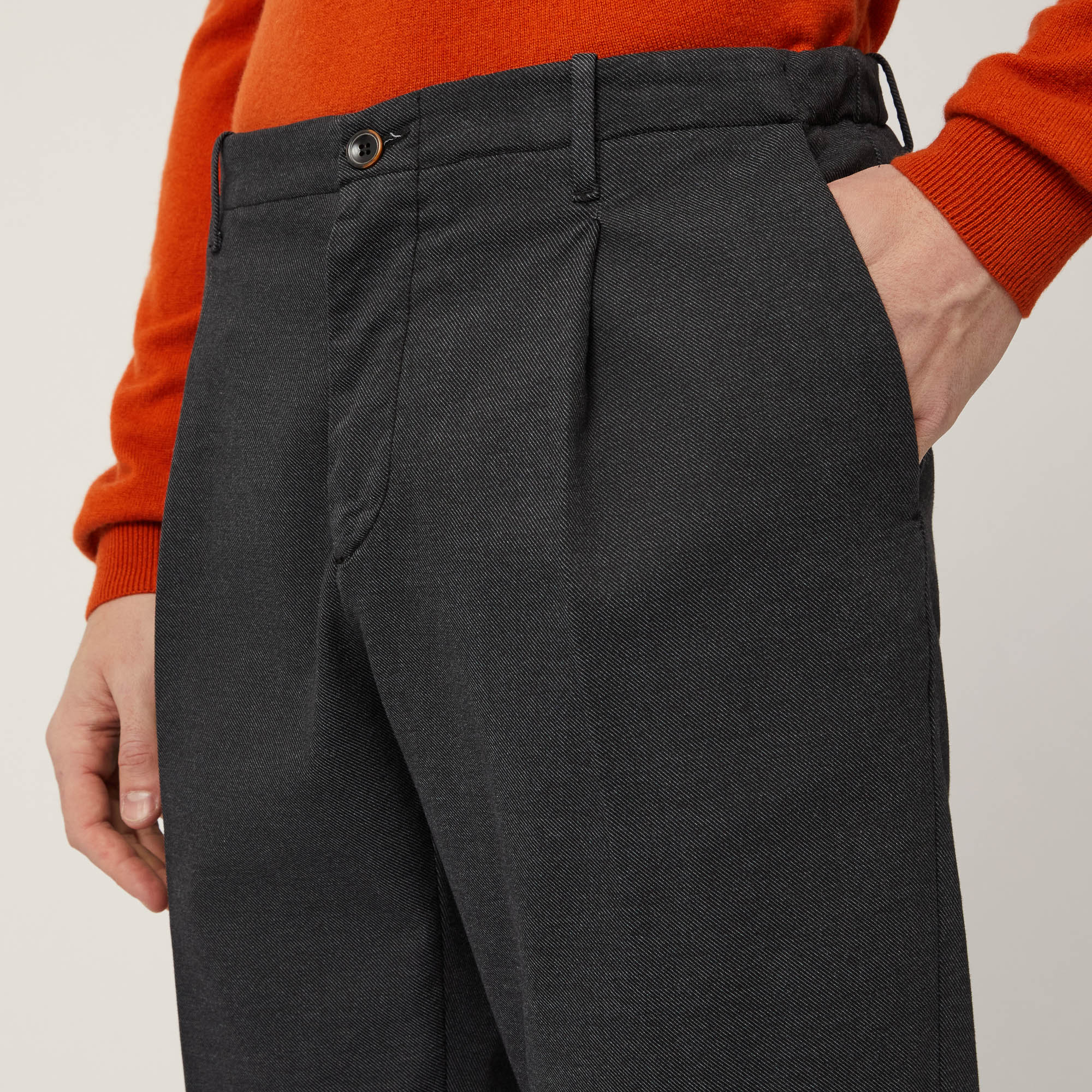 Chino Pants with Pleats, , large image number 2