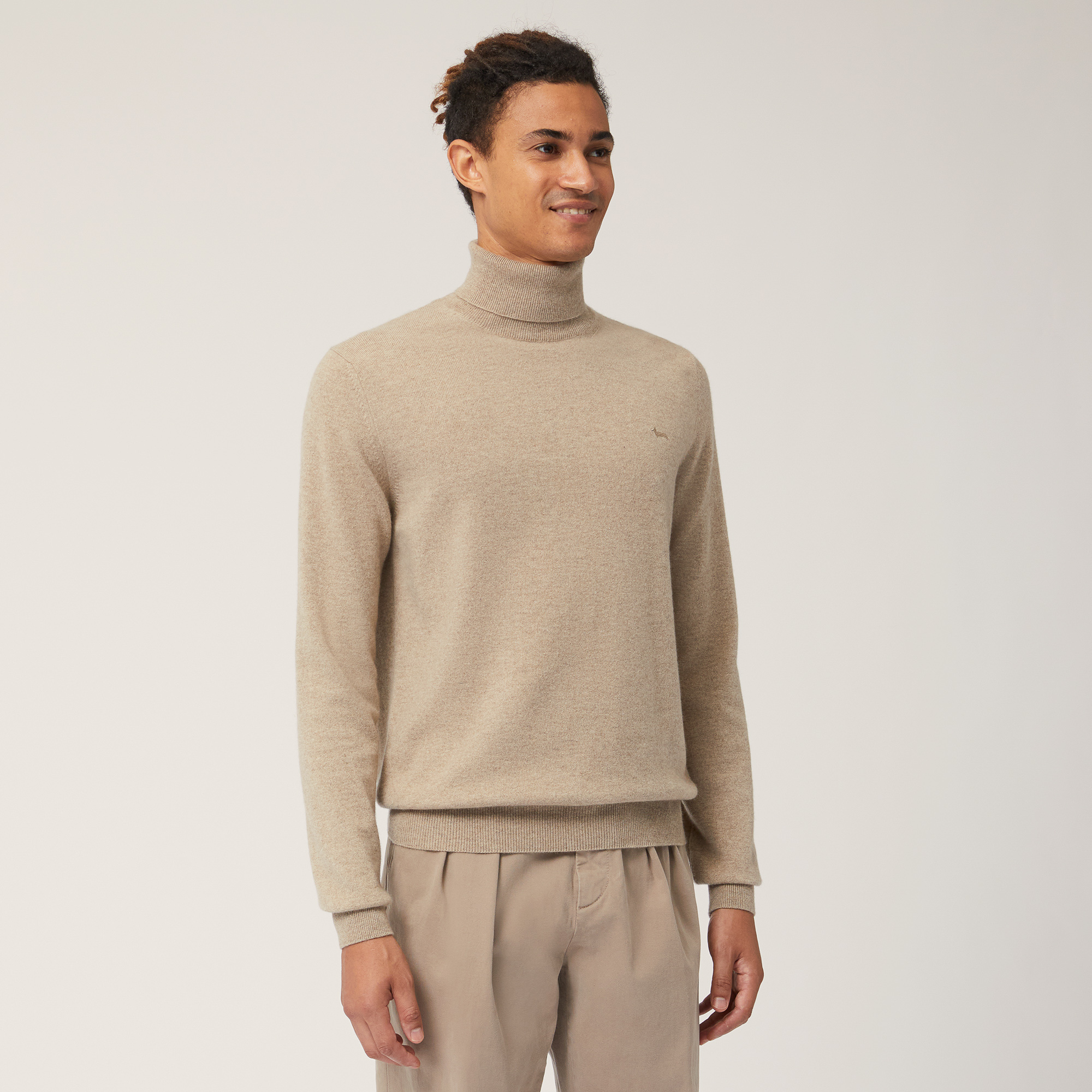 Pure Cashmere Turtleneck Sweater, Beige, large image number 0