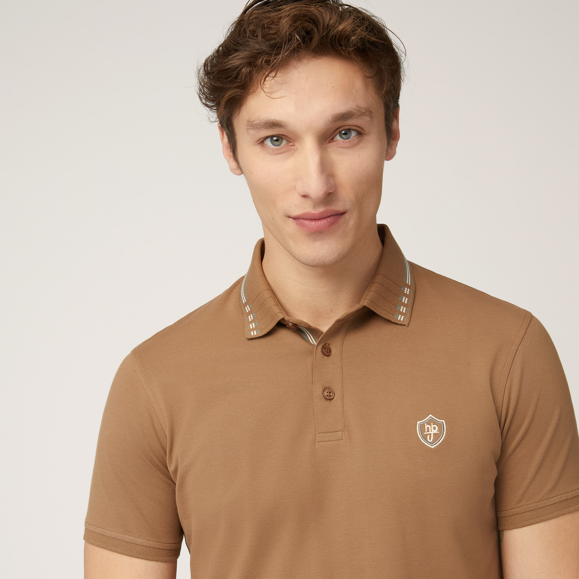 Polo with Branded Patch, Light Brown, large image number 2