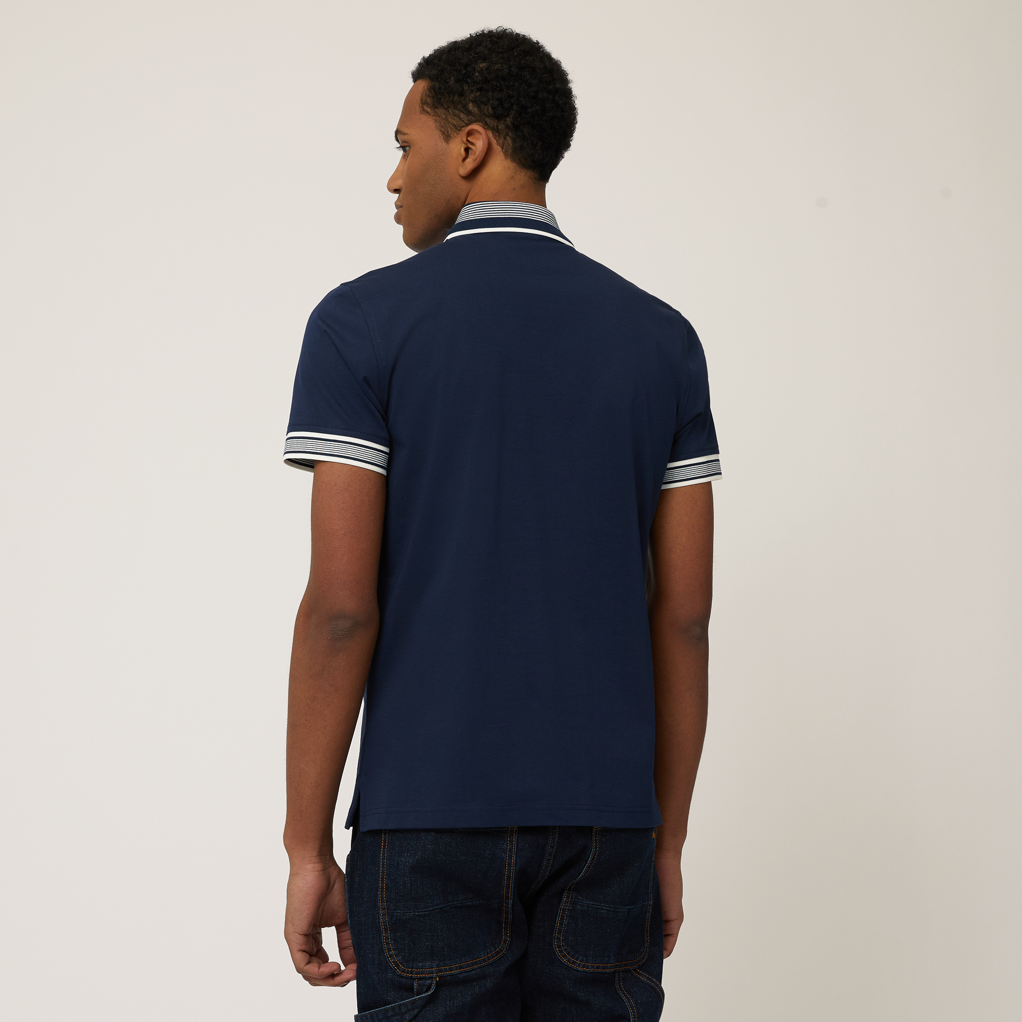 Polo In Cotone Con Zip, Blu Navy, large image number 1