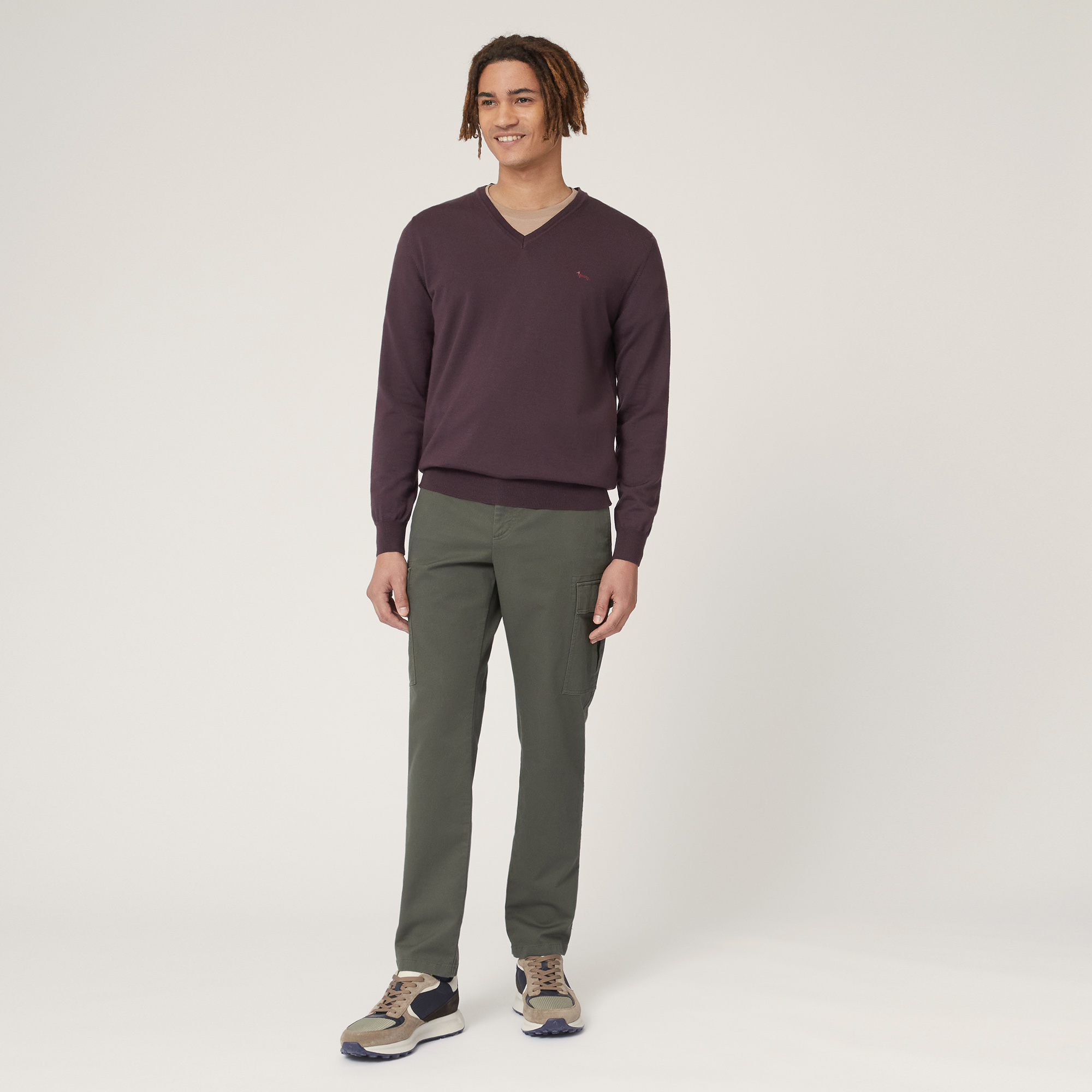 V-Neck Pullover, Plum, large image number 3