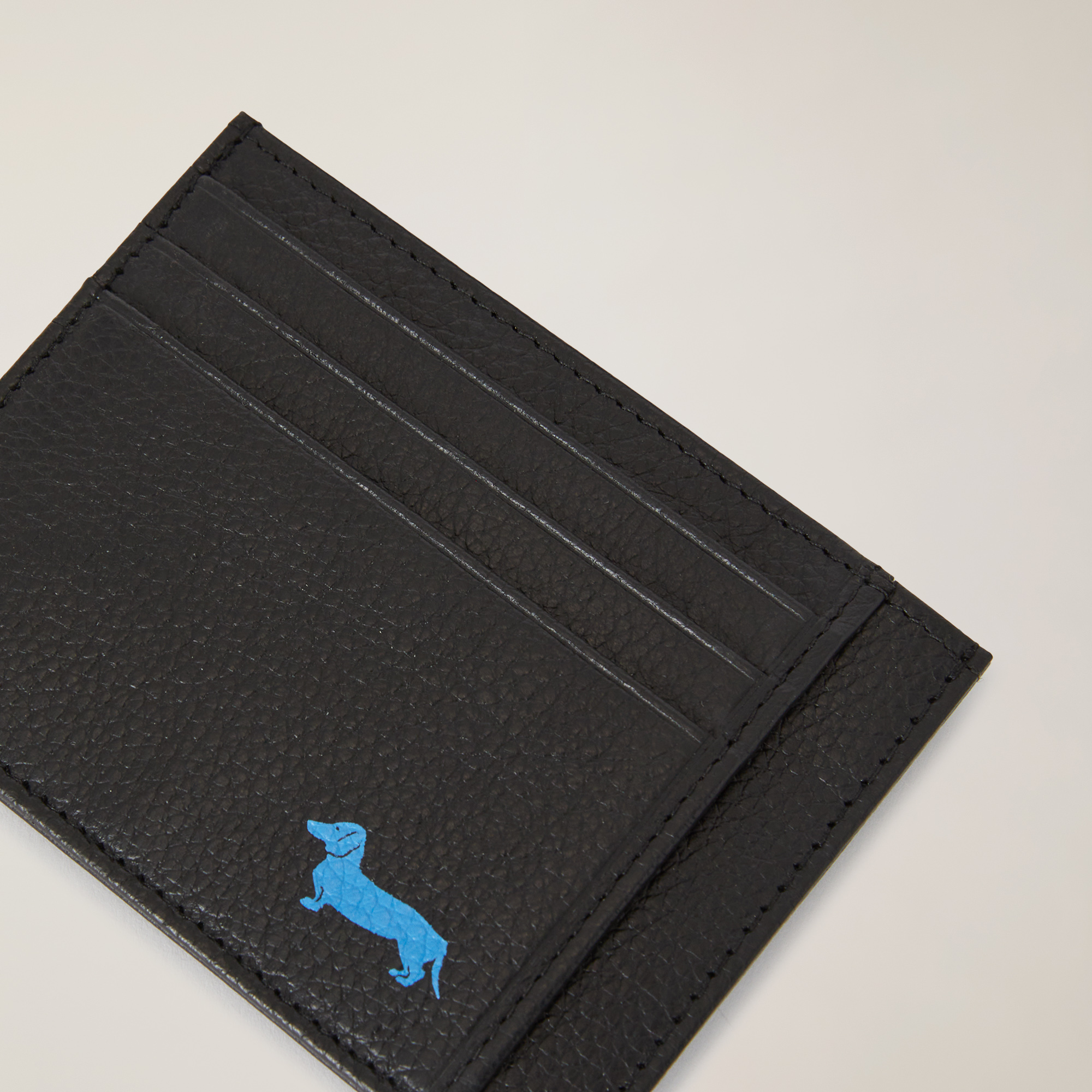 Leather Card Holder with Logo, Black, large image number 2