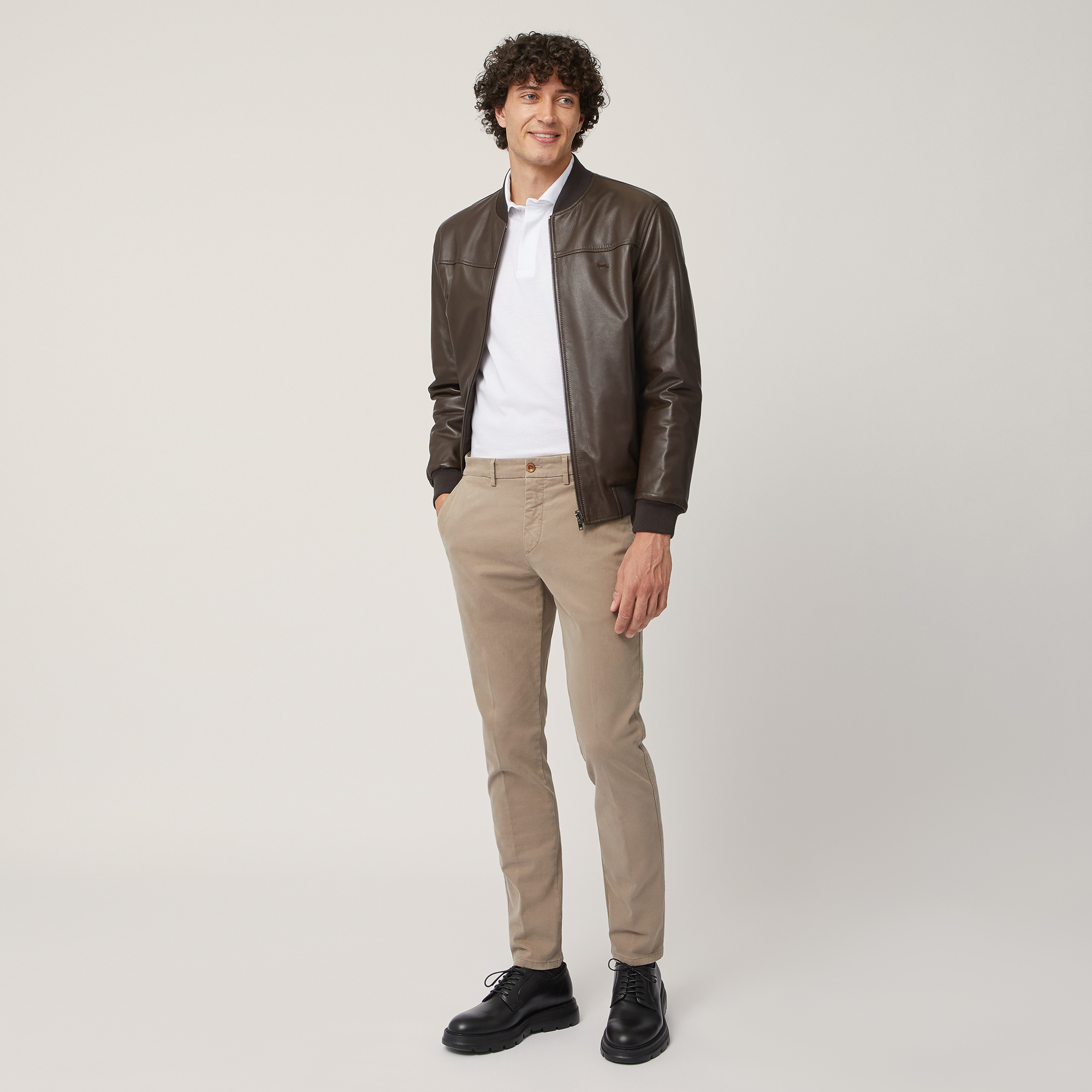 Narrow Fit Chino Pants, Beige, large image number 3