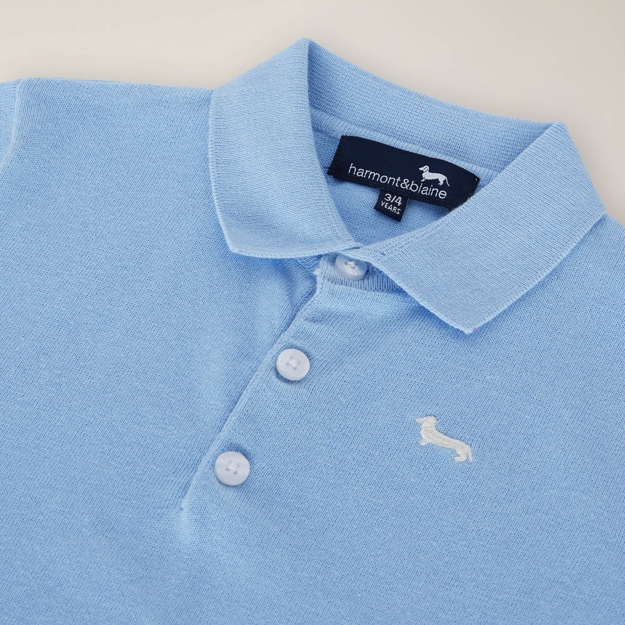 Cotton knitted polo , PALE SKY BLUE, large image number 2