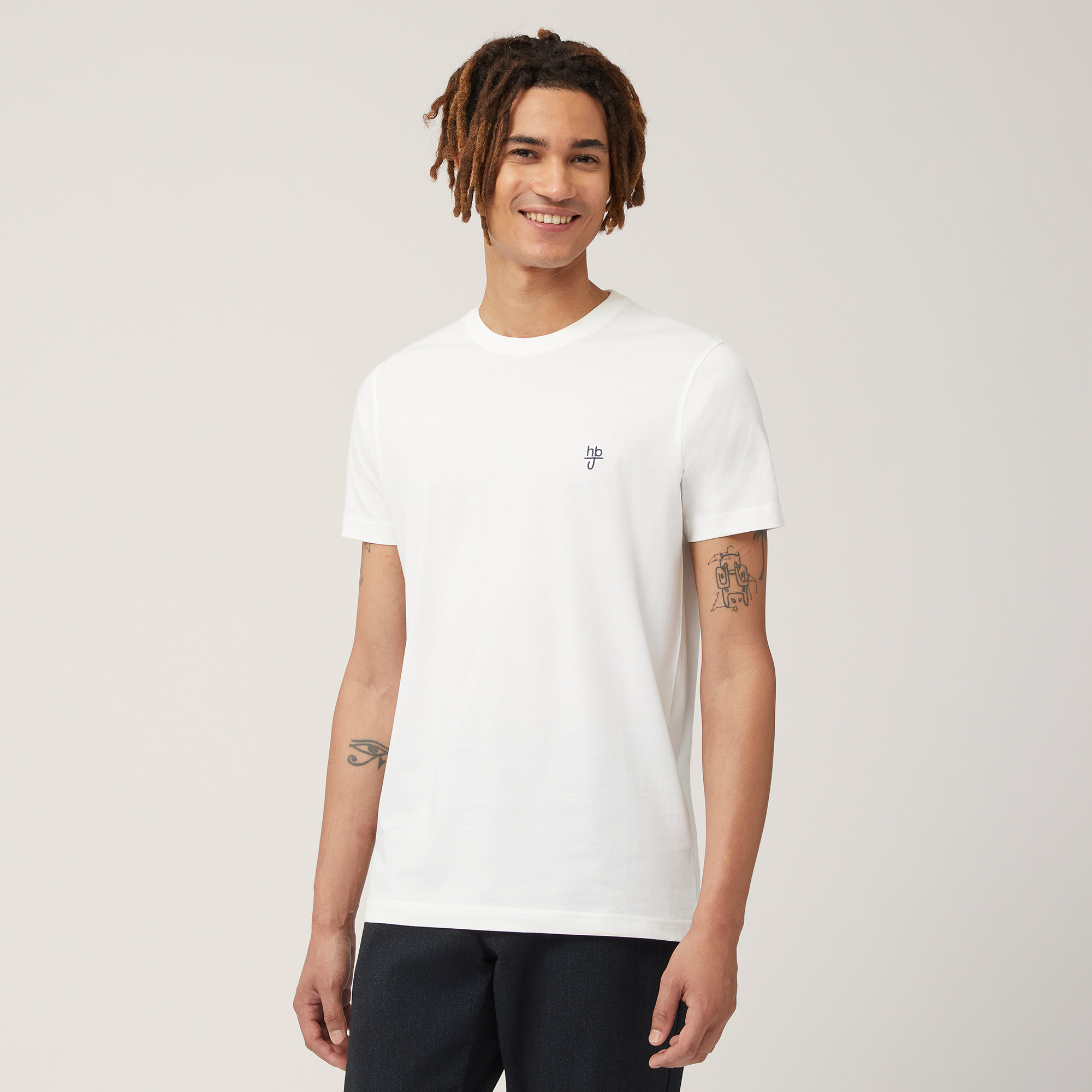 T-Shirt Con Monogram, Bianco, large image number 0