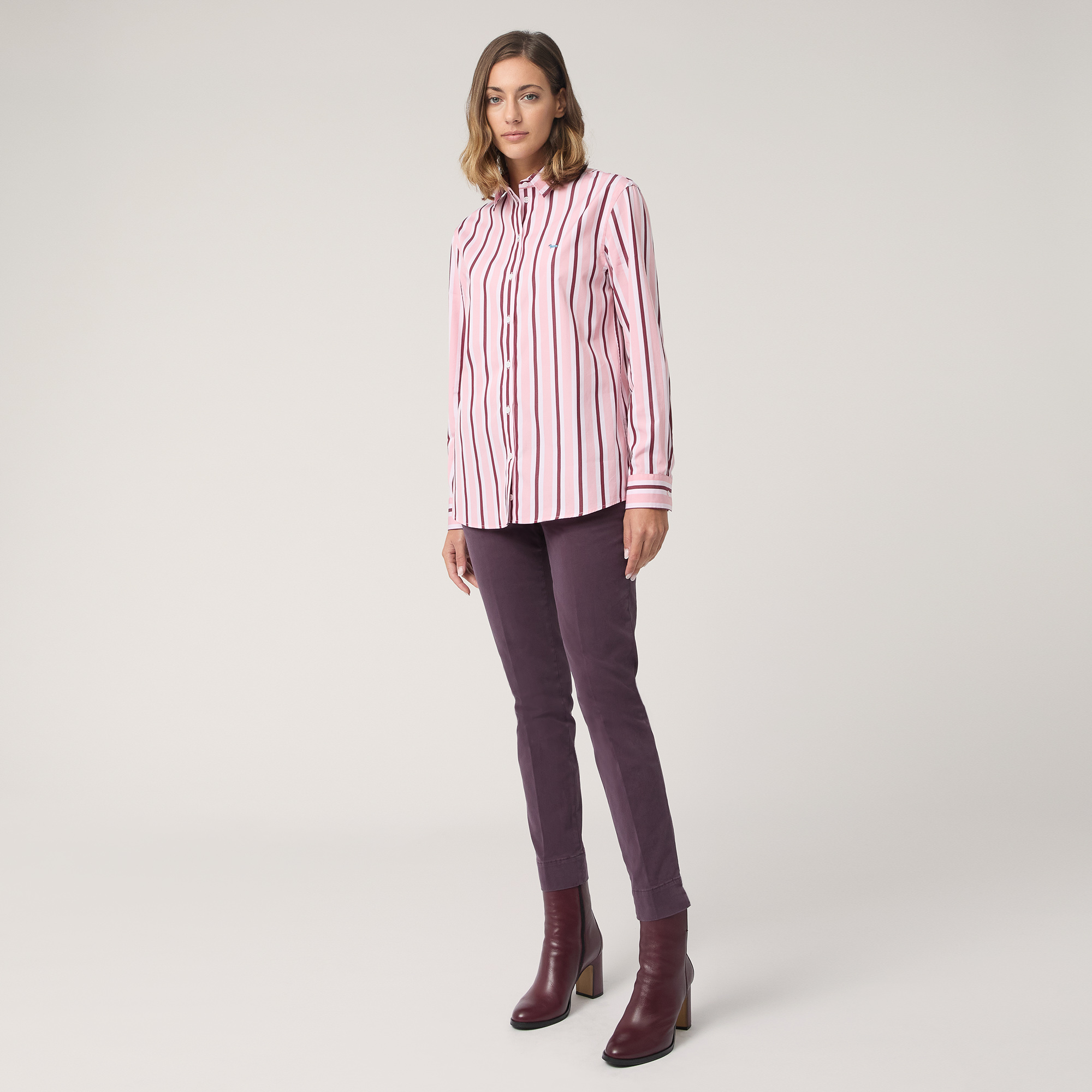 Striped Loose-Fit Shirt, Pink, large image number 3