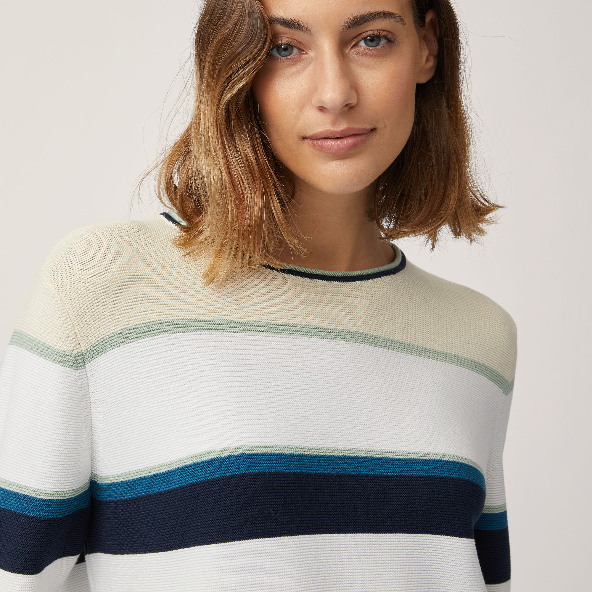 Multicolor Stripe Sweater, Beige, large image number 2