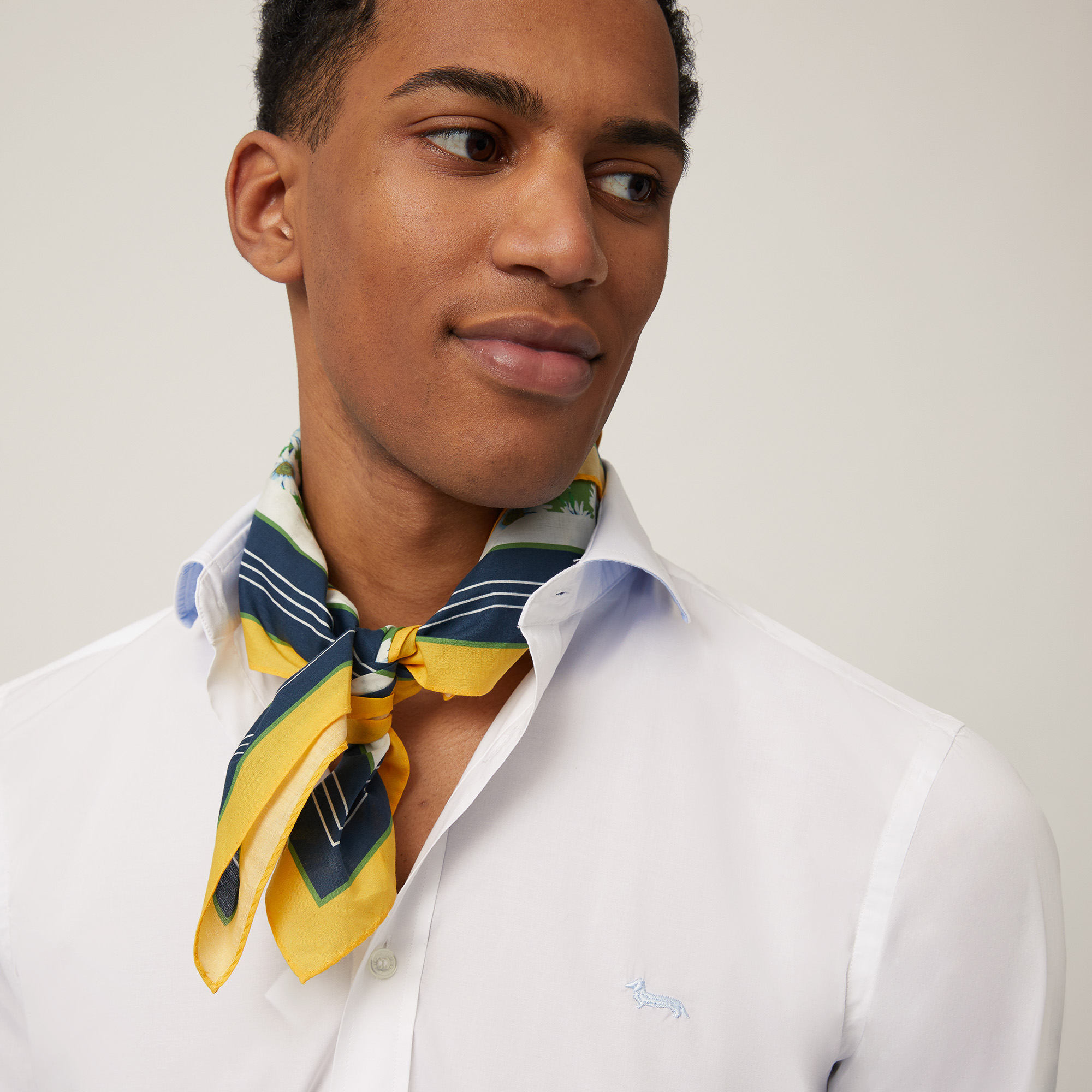 Bandana with Squares and Daisies, Canary Yellow, large image number 2