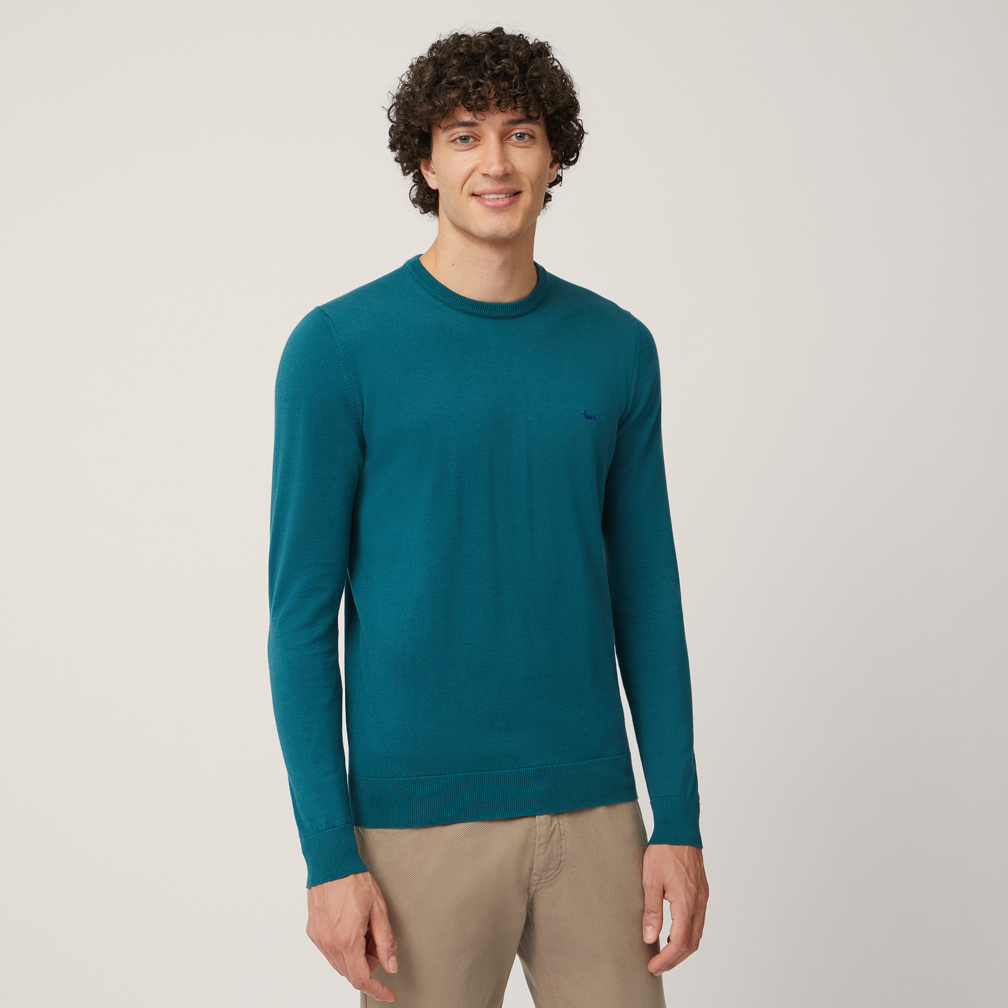 Cotton And Cashmere Pullover, Blu, large