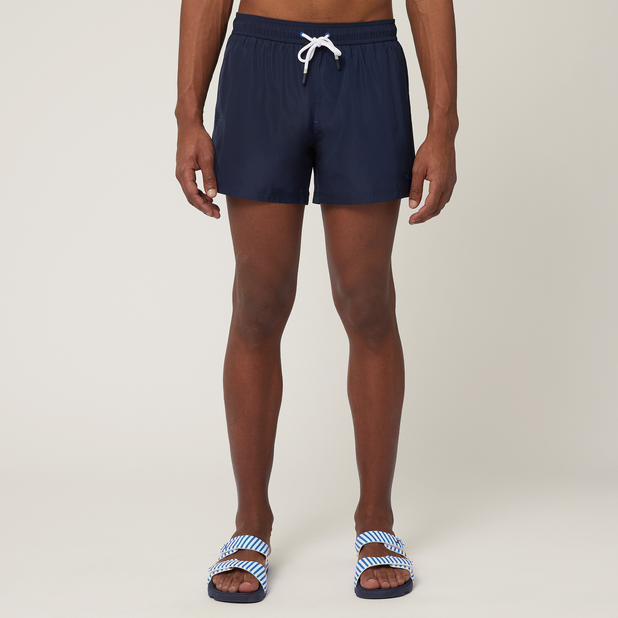 Swim Trunks with Dachshund, Navy Blue, large image number 0