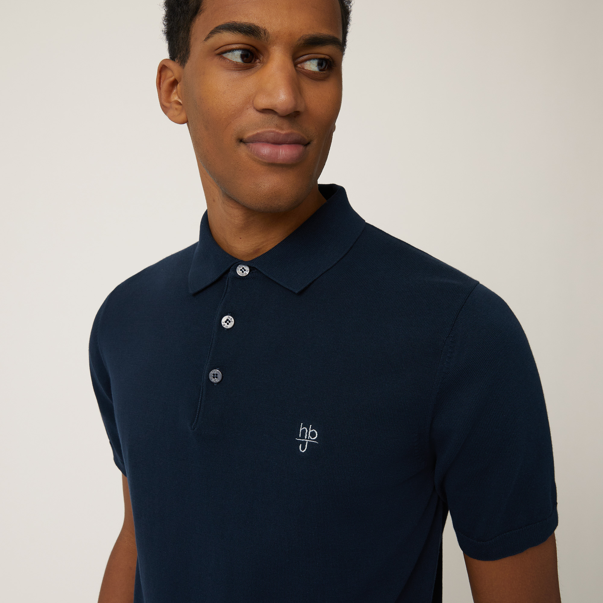 Knit Polo, Dark Blue, large image number 2