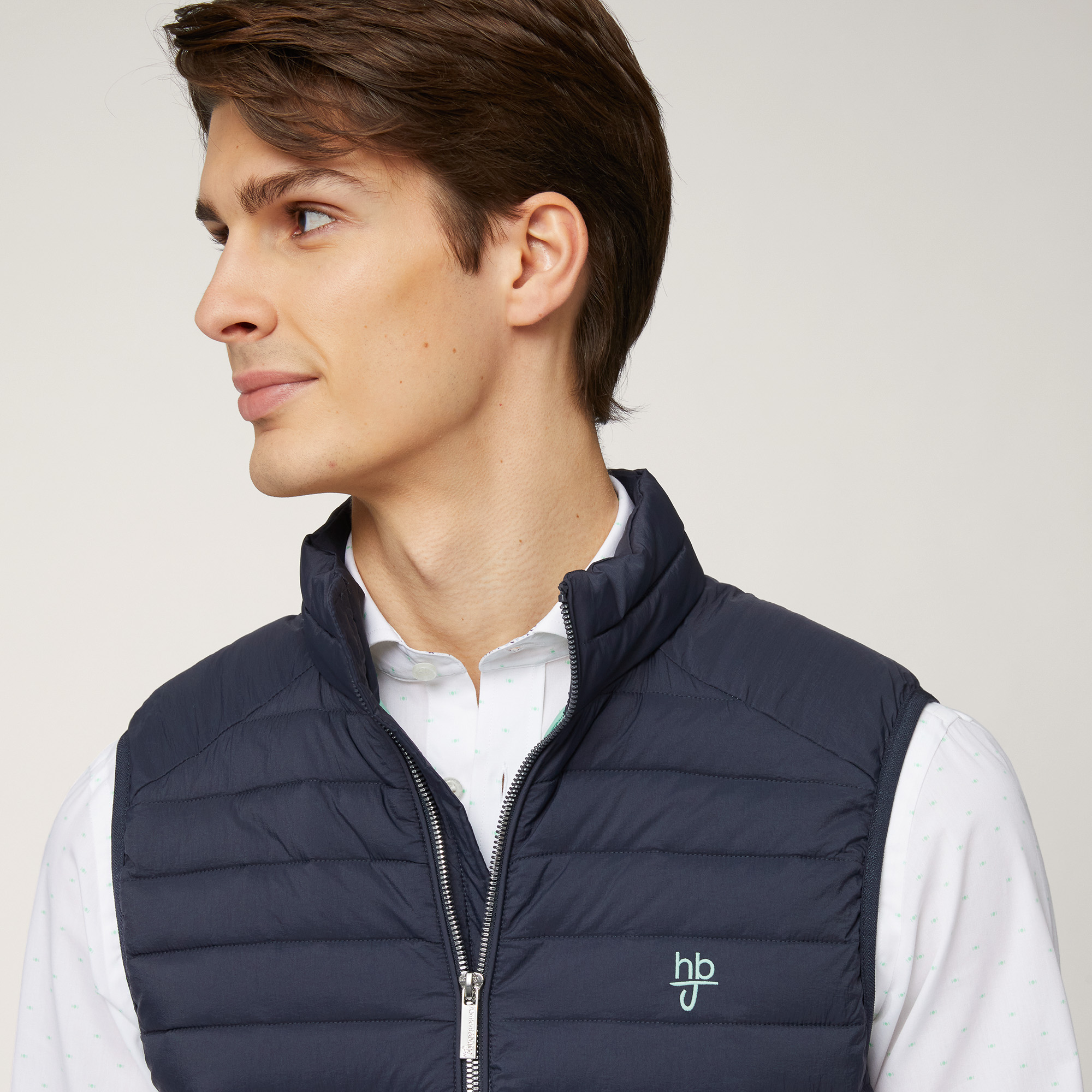 Quilted Nylon Vest, Dark Blue, large image number 2