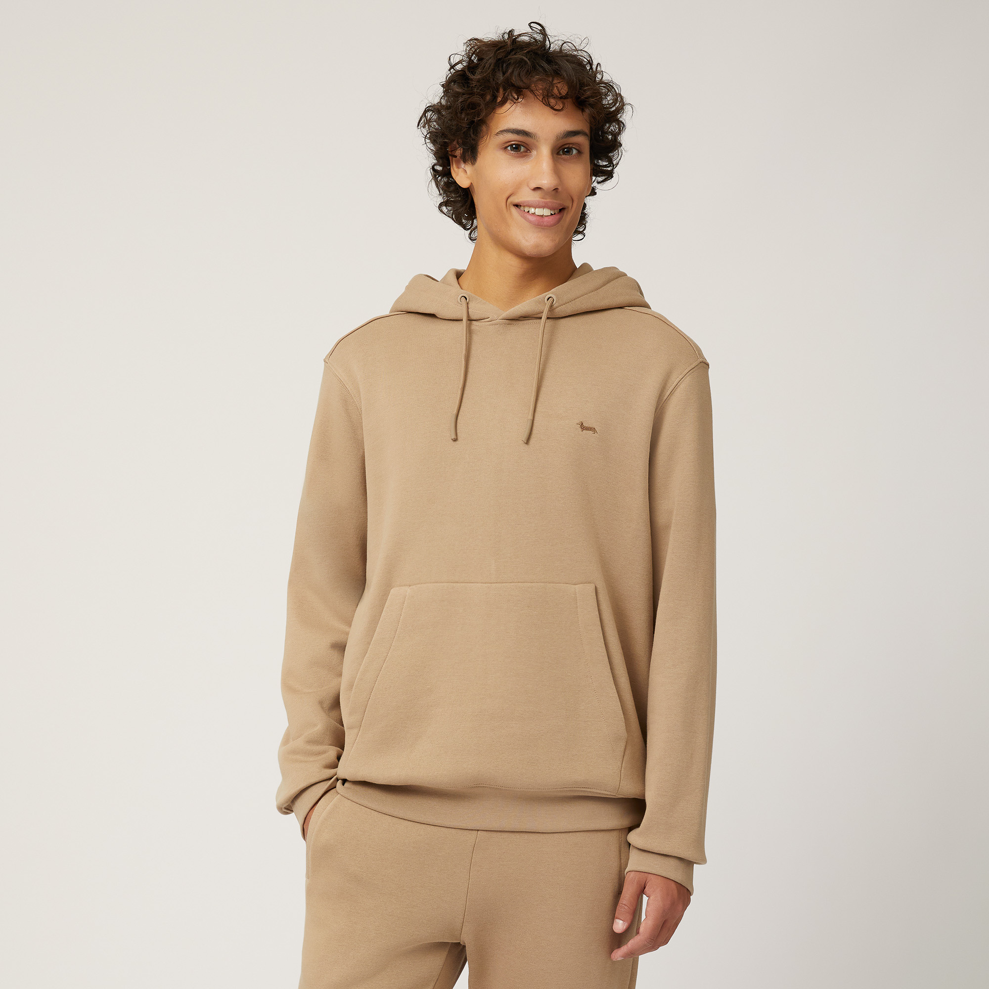 Sudadera con capucha y teckel, Beige, large image number 0