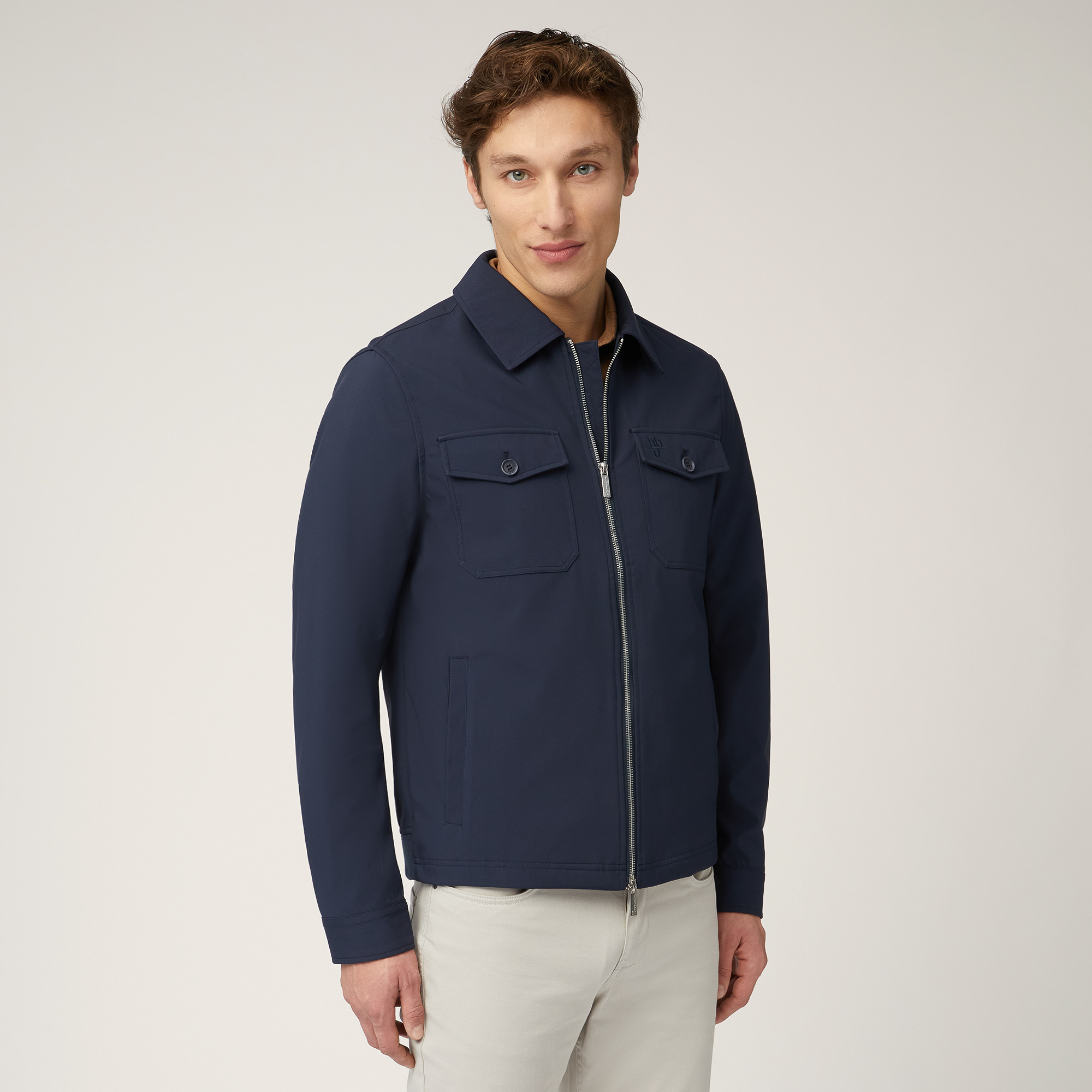 Soft Shell Jacket With Pockets, Dark Blue, large