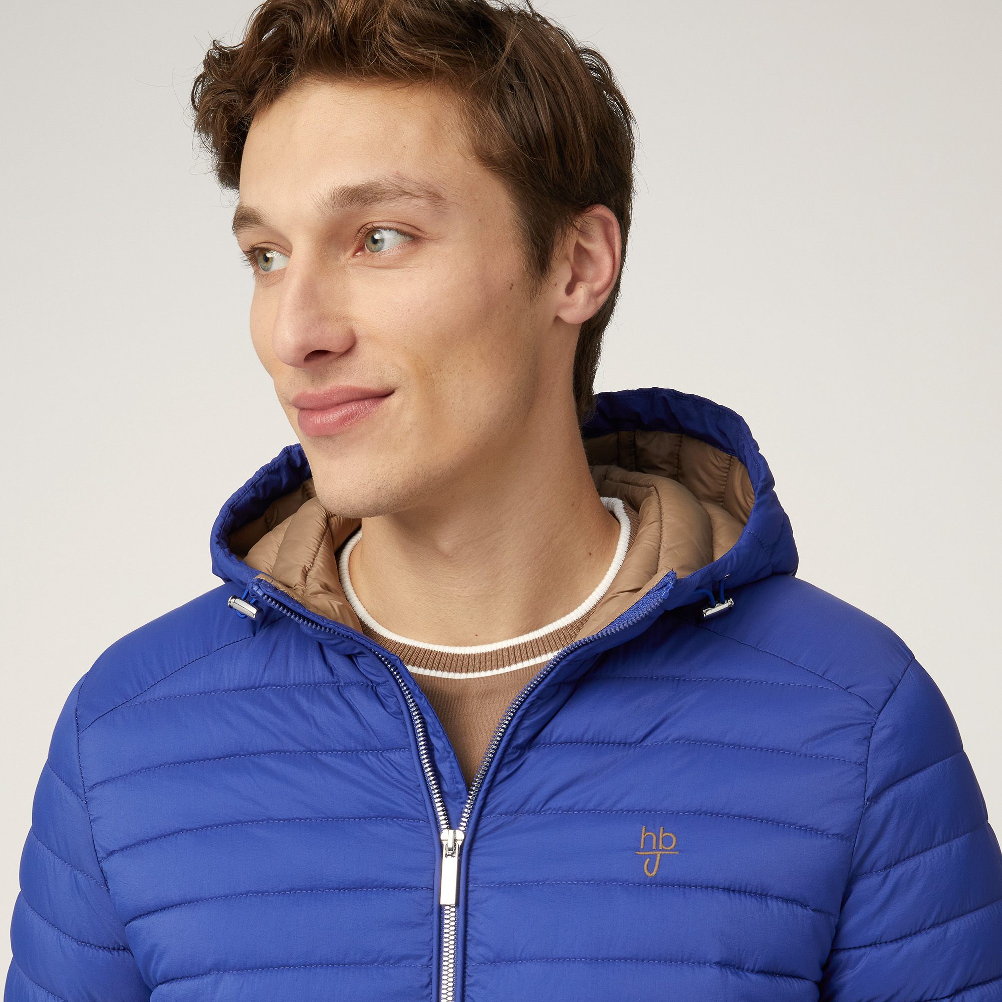 Quilted Nylon Down Jacket, Electric Blue, large image number 2