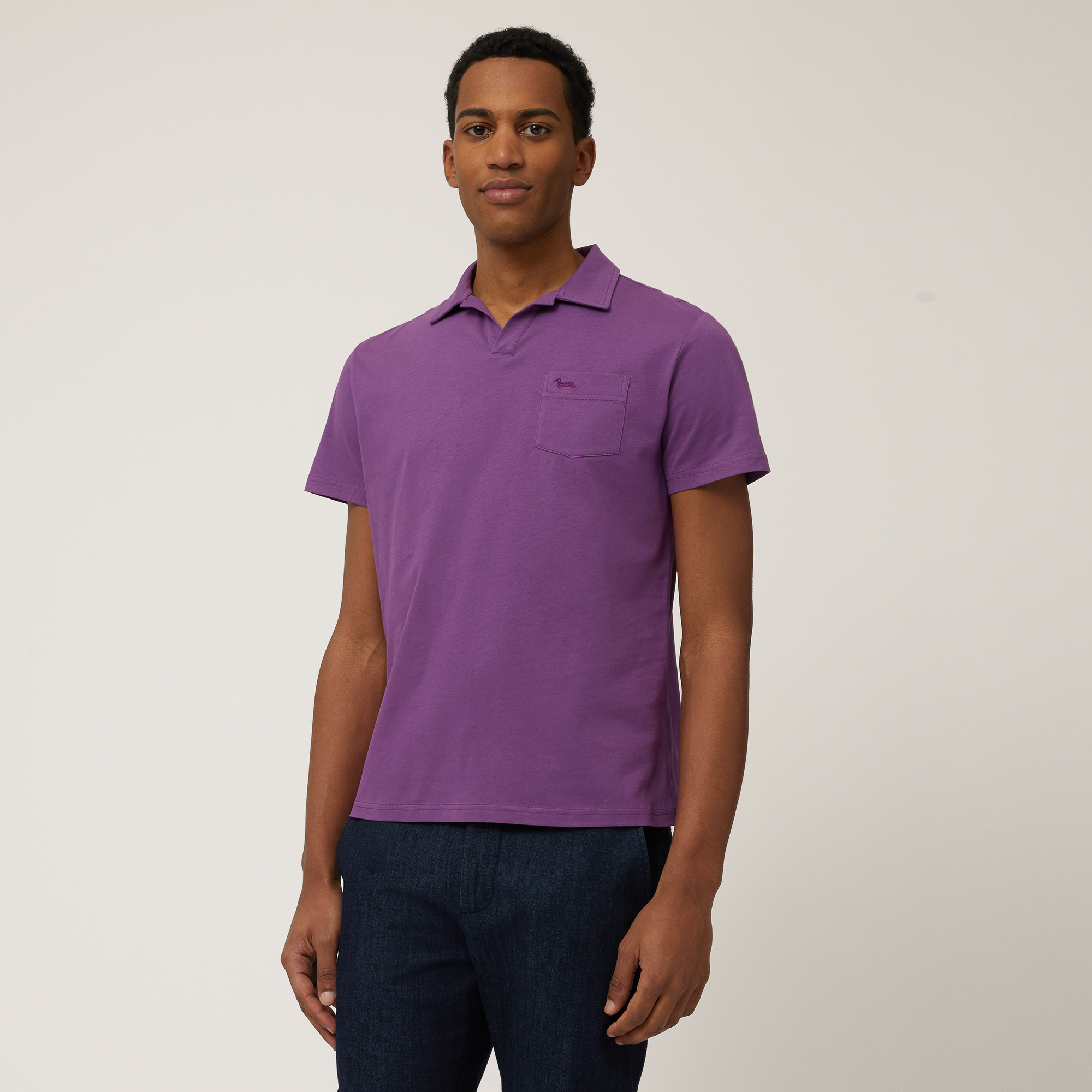 Jersey Polo with Breast Pocket