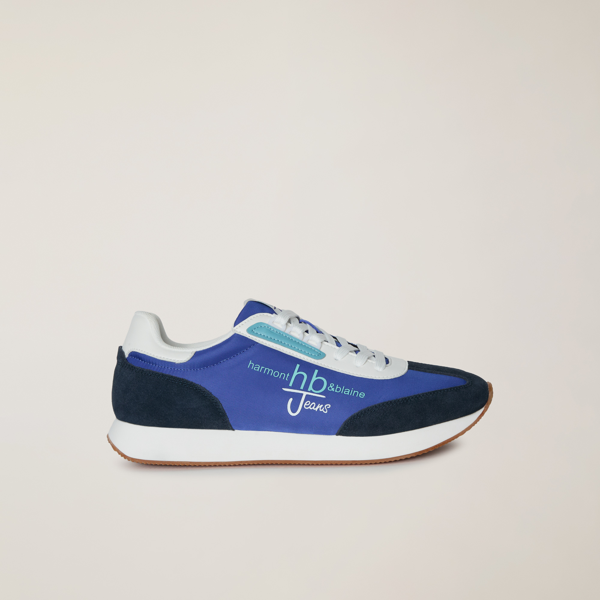 Running Sneakers with Logo, Dark Blue, large