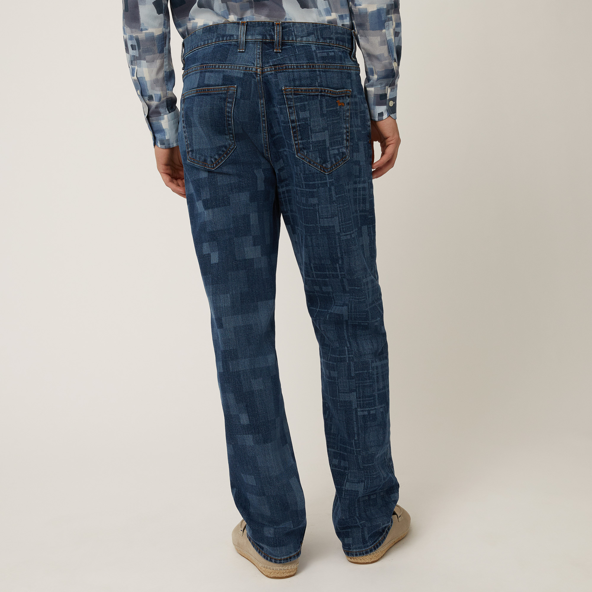 Laser-Cut Denim Pants, Denim Blue, large image number 1