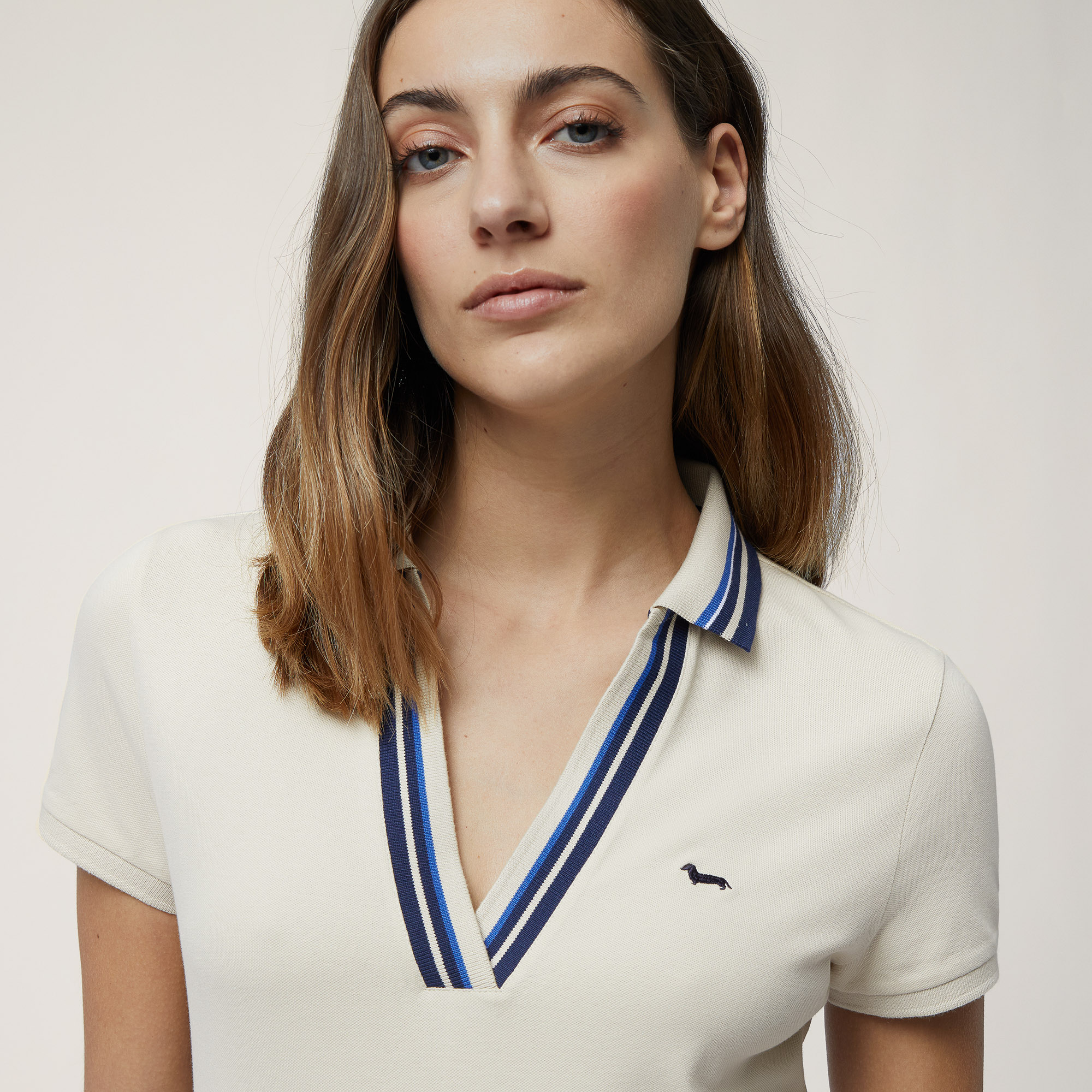 Polo with Striped Details, Beige, large image number 2