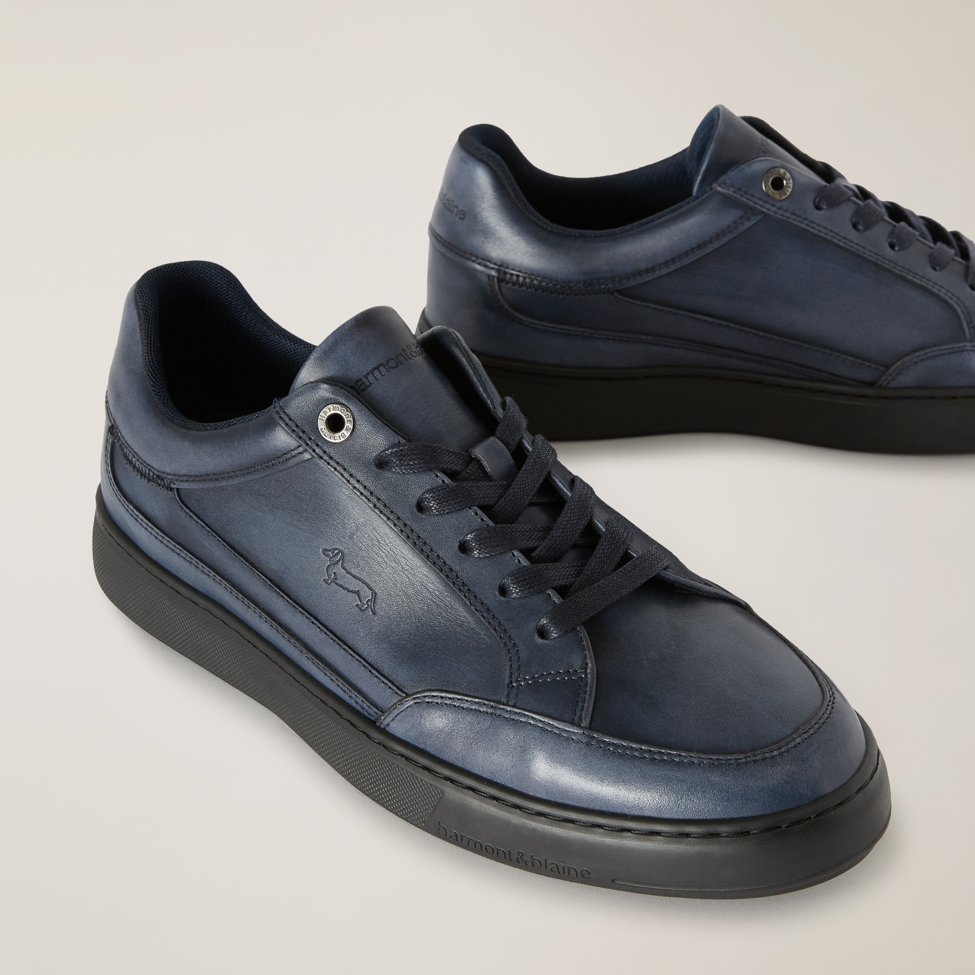 Nautilus Genuine Leather Sneaker, Blu, large image number 3