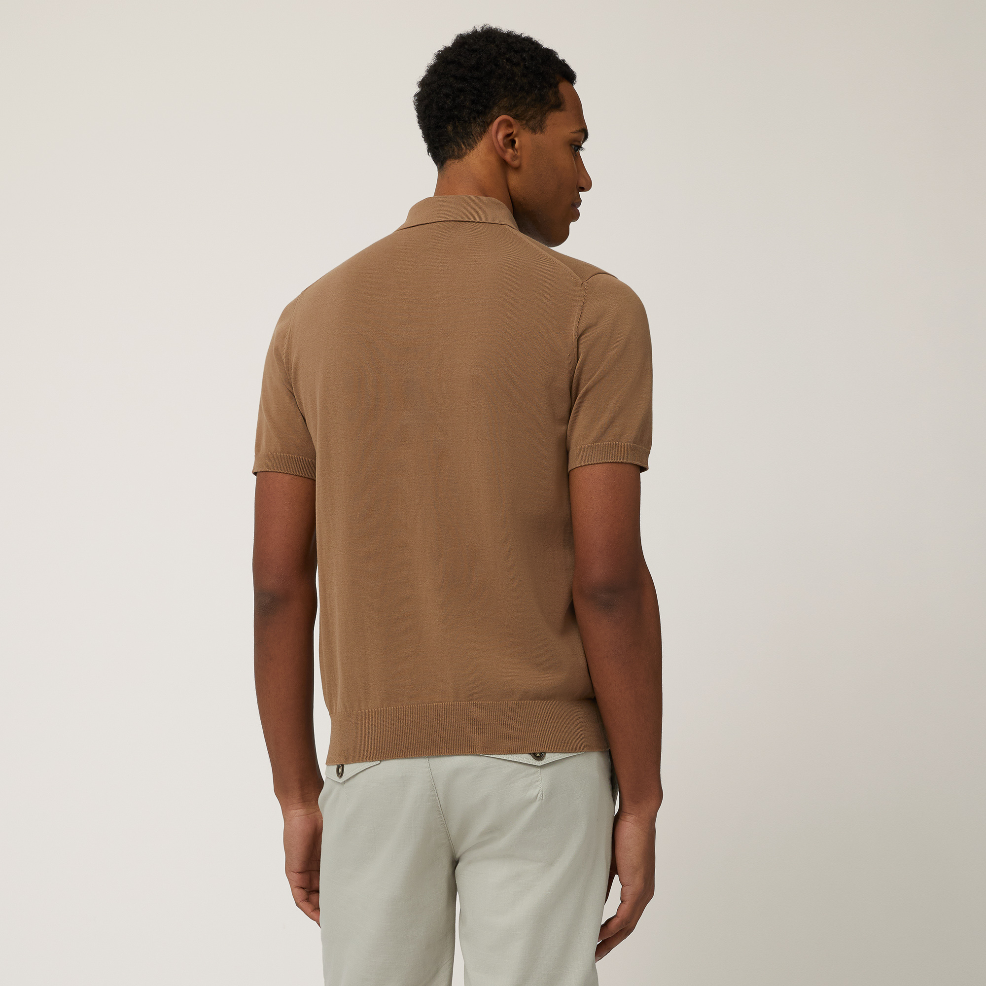 Knit Polo, Light Brown, large image number 1