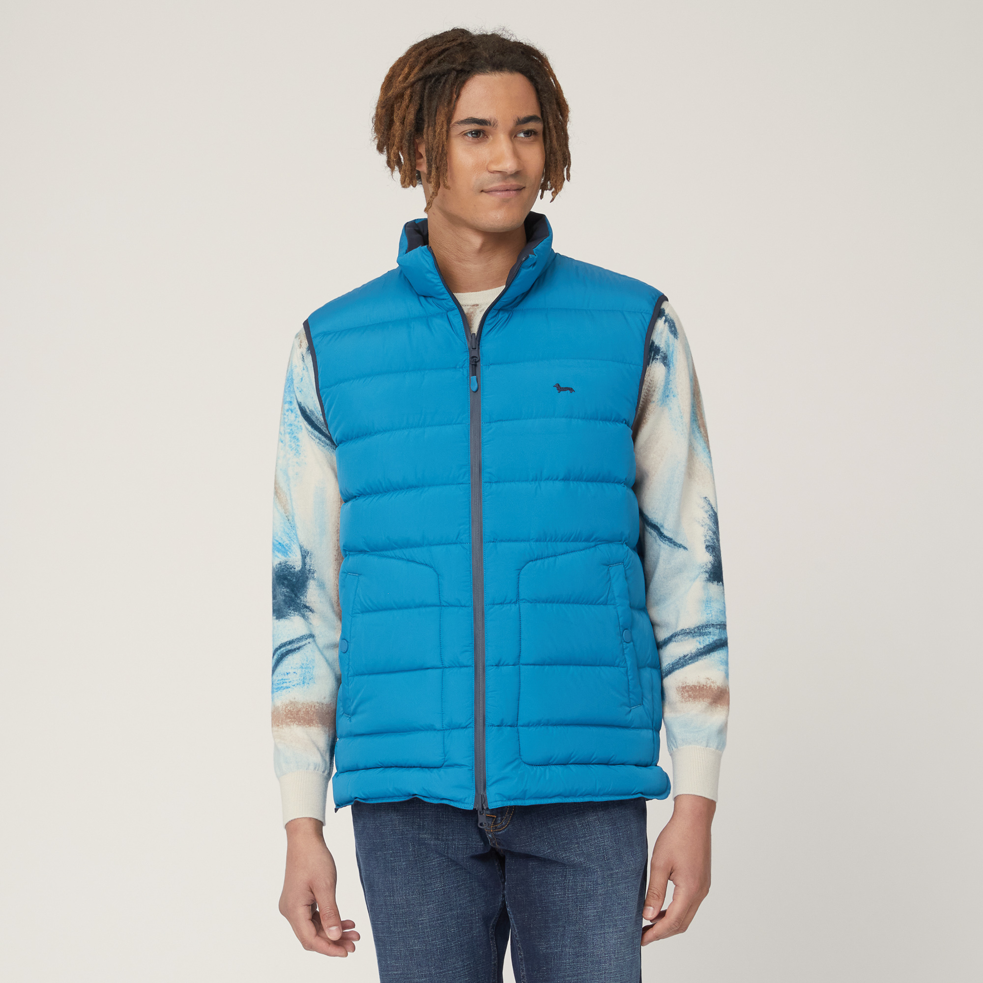 Reversible Padded Gilet, Blu, large