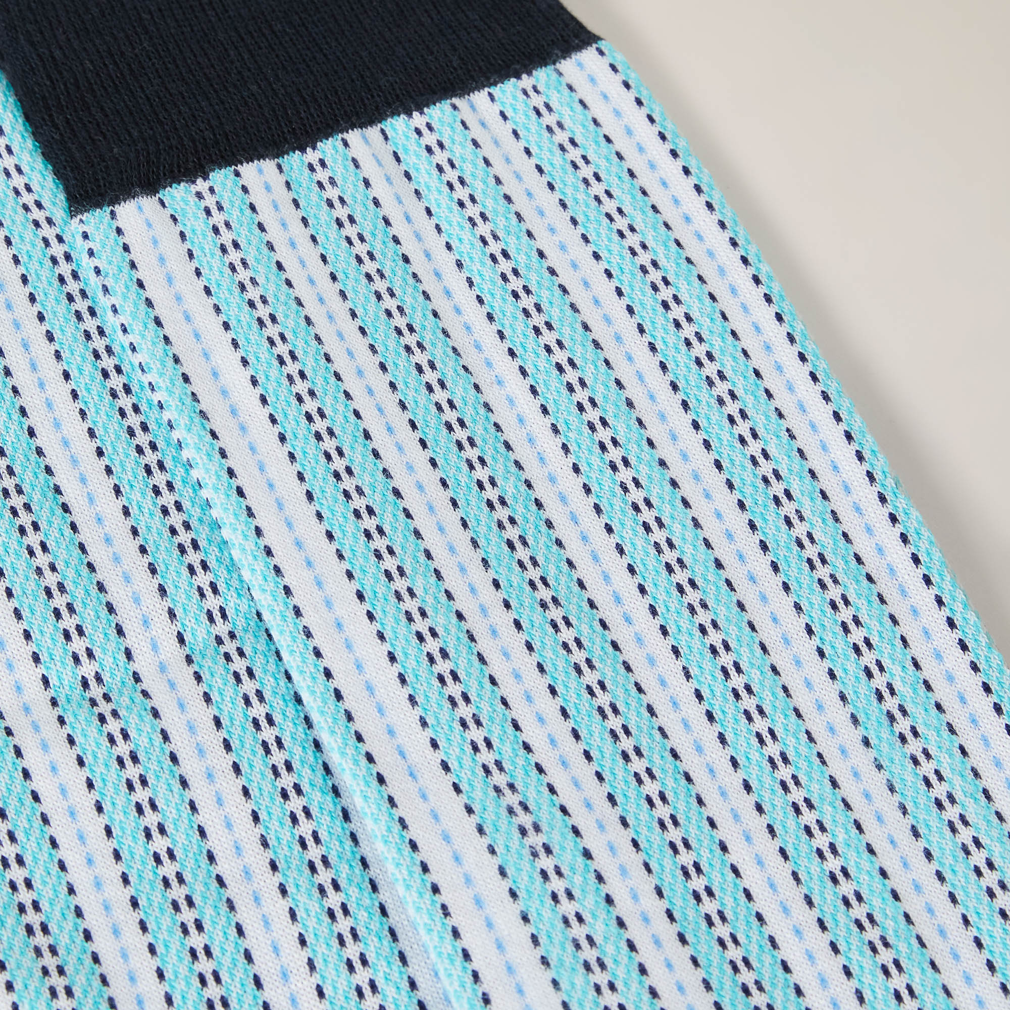 Short Socks with Even Stripes, Turquoise, large image number 1