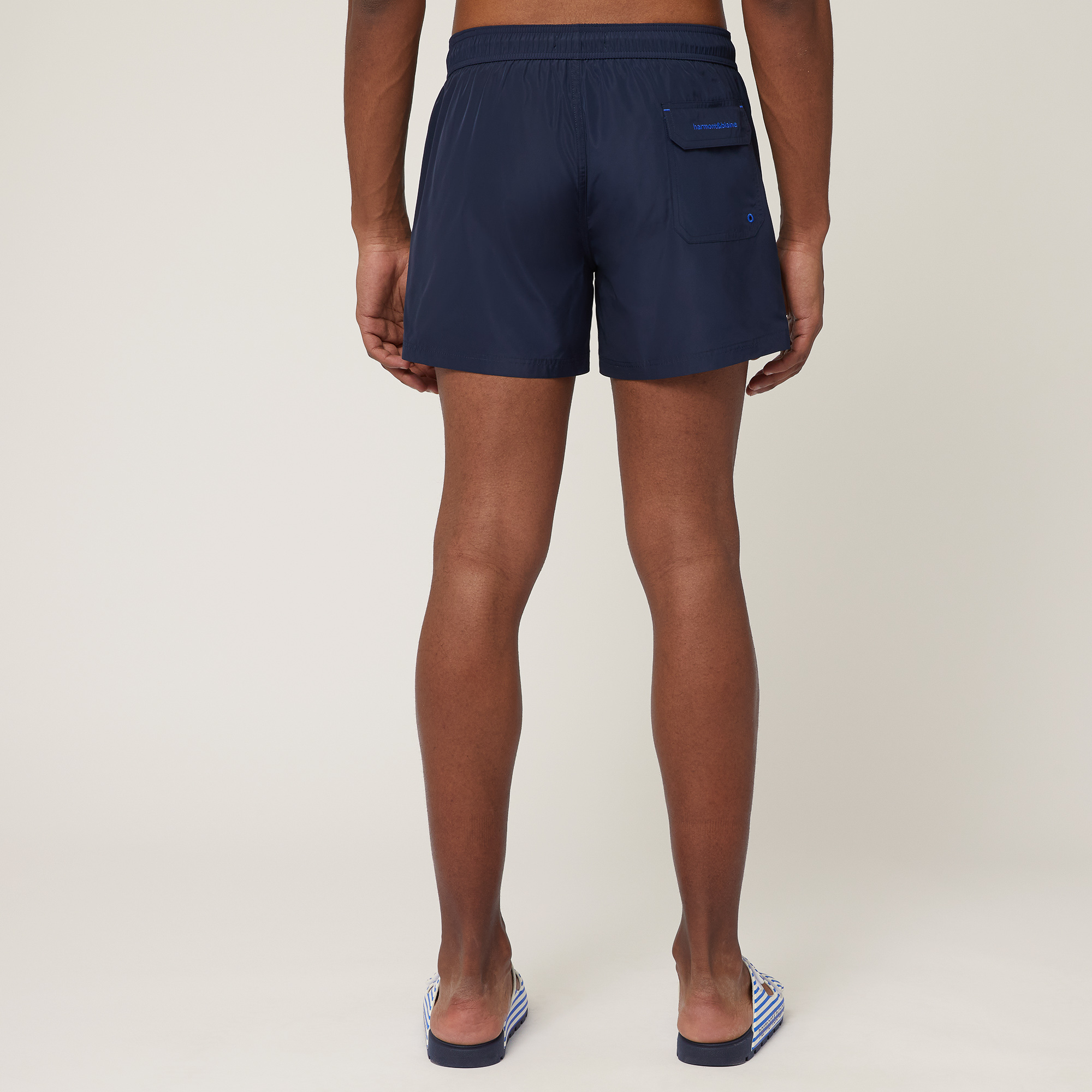 Swim Trunks with Dachshund, Navy Blue, large image number 1