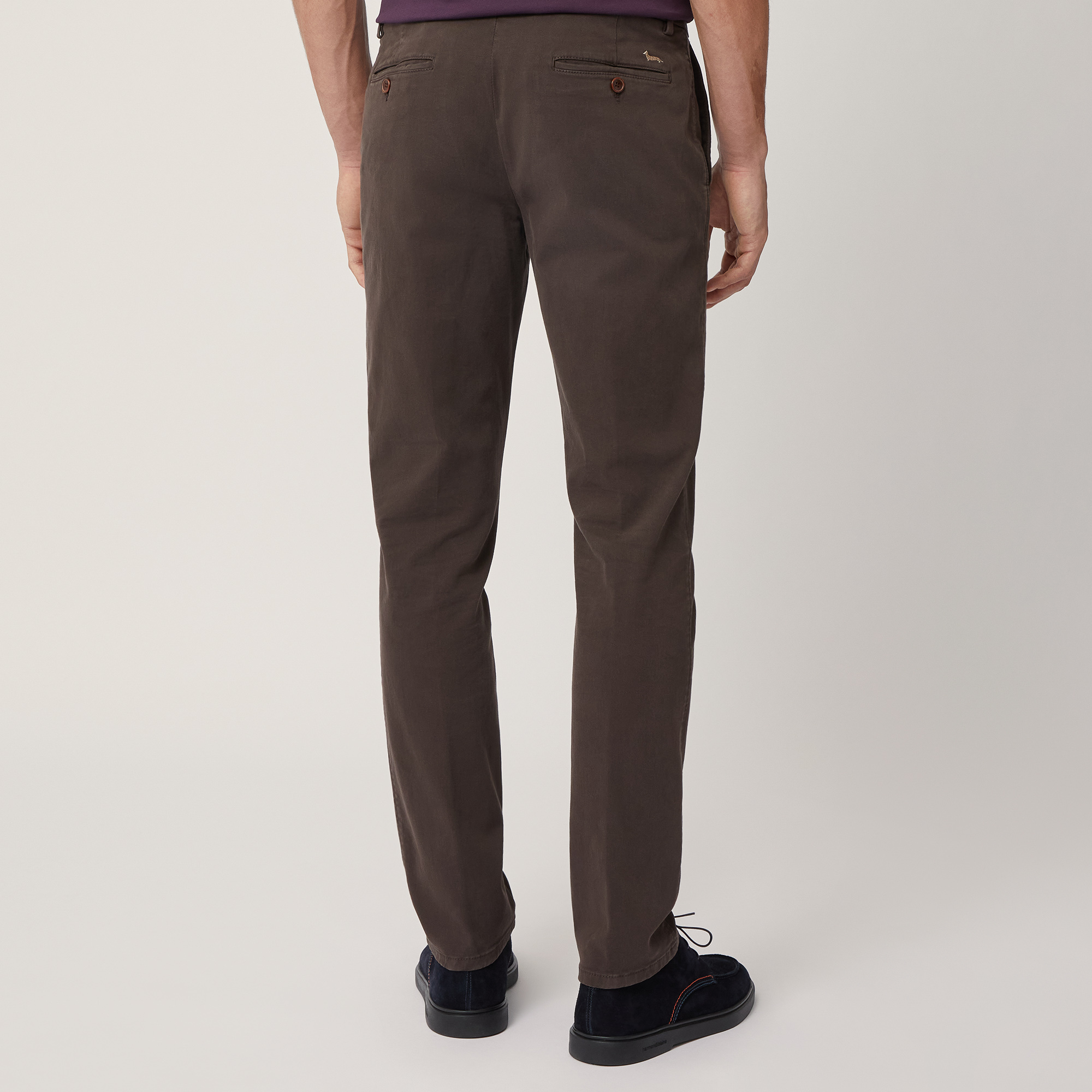 Narrow Fit Chino Pants, Brown, large image number 1