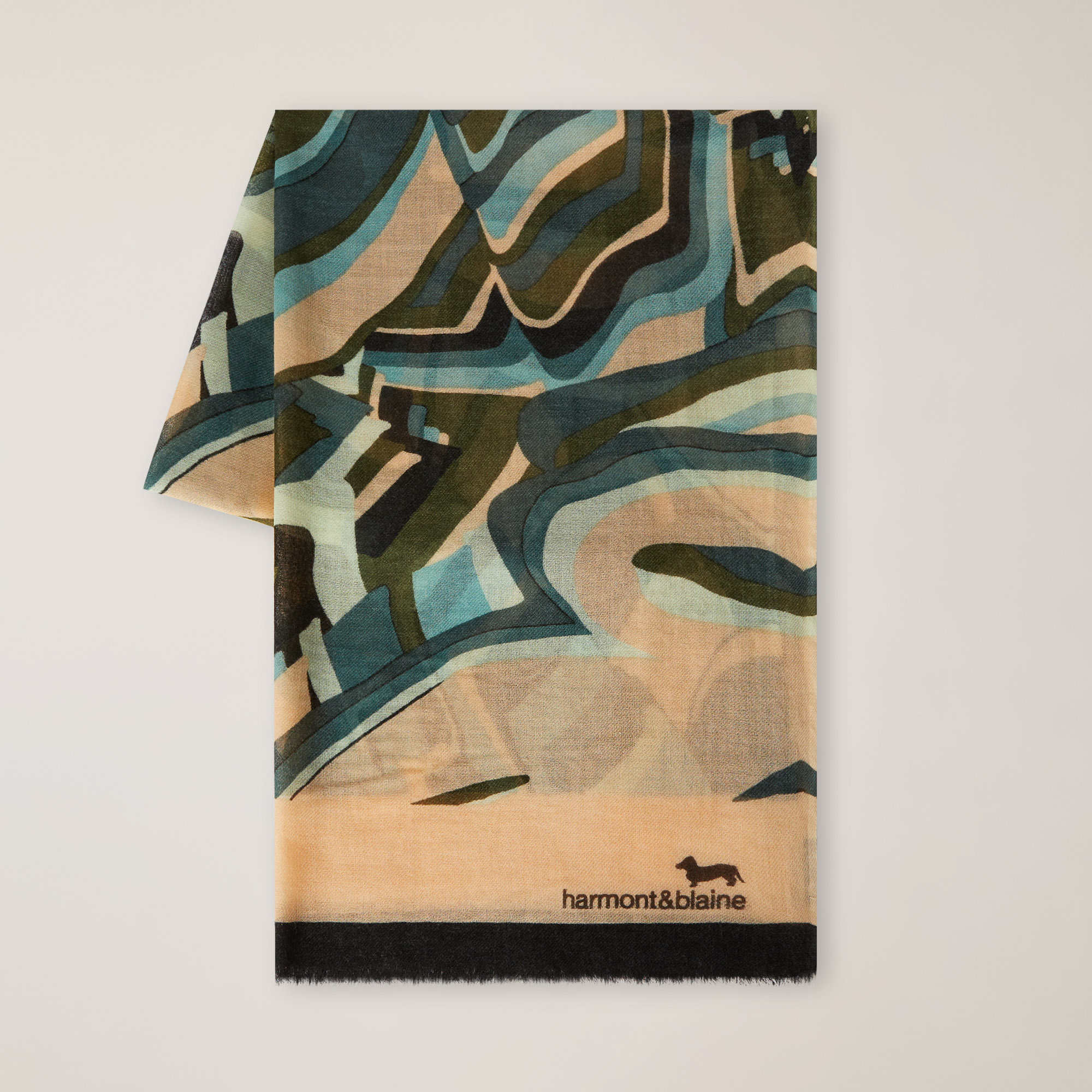 Scarf with Abstract Design, Multicolor, large image number 0