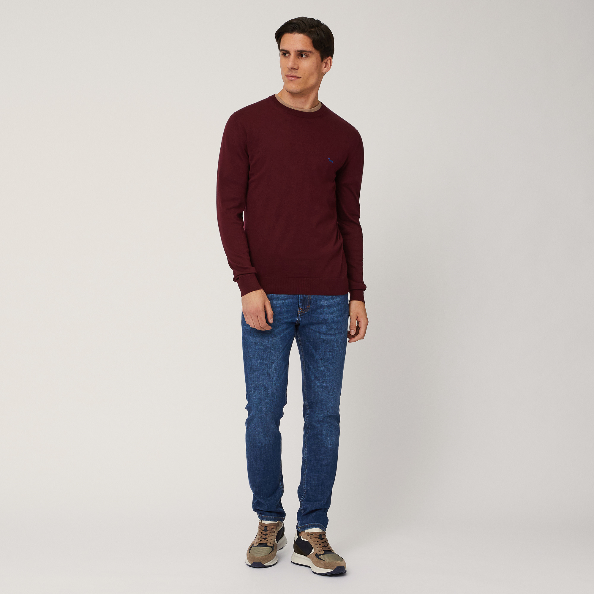 Cotton And Cashmere Pullover, Rosso, large image number 3