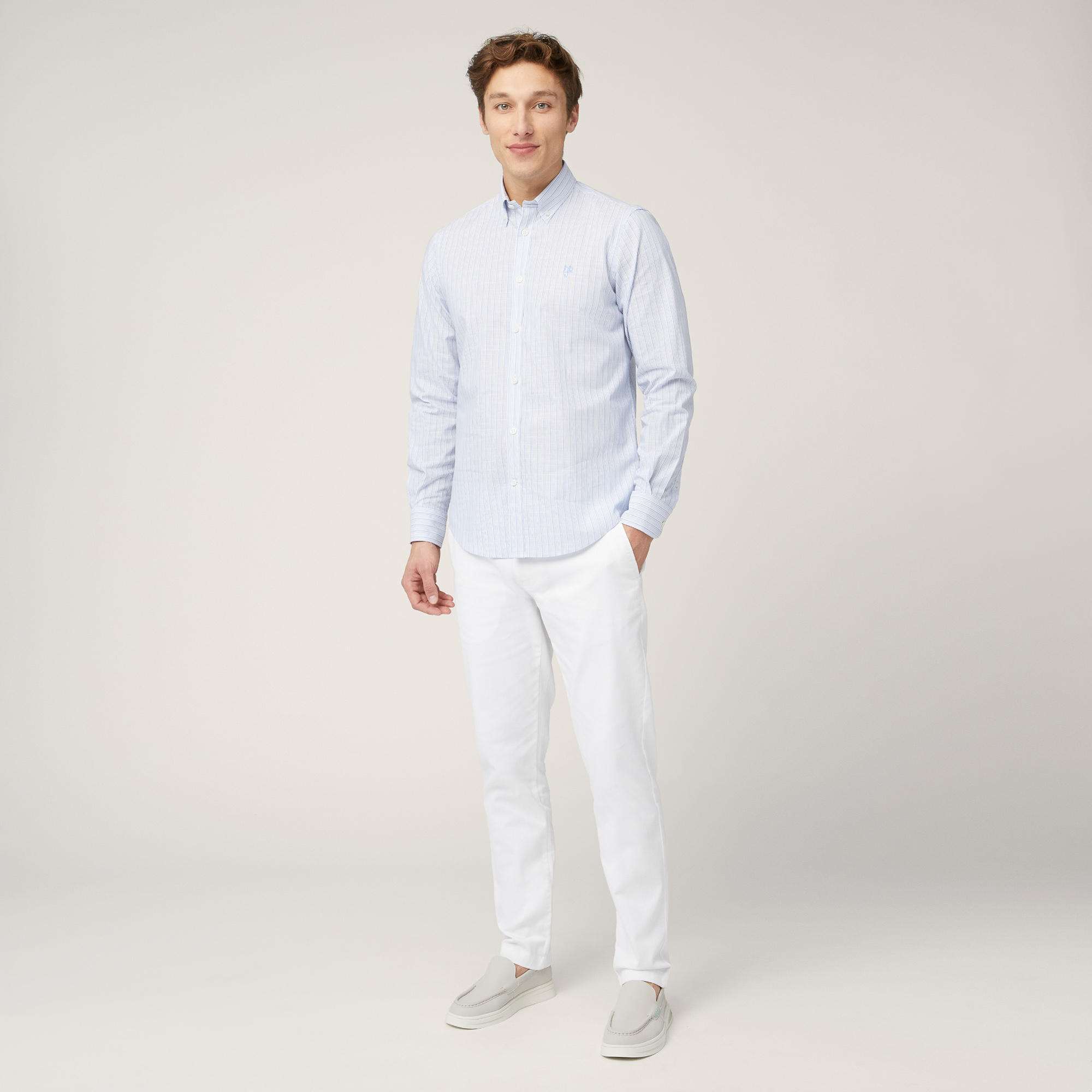 Shirt with button-down collar, Sport Blue, large image number 3