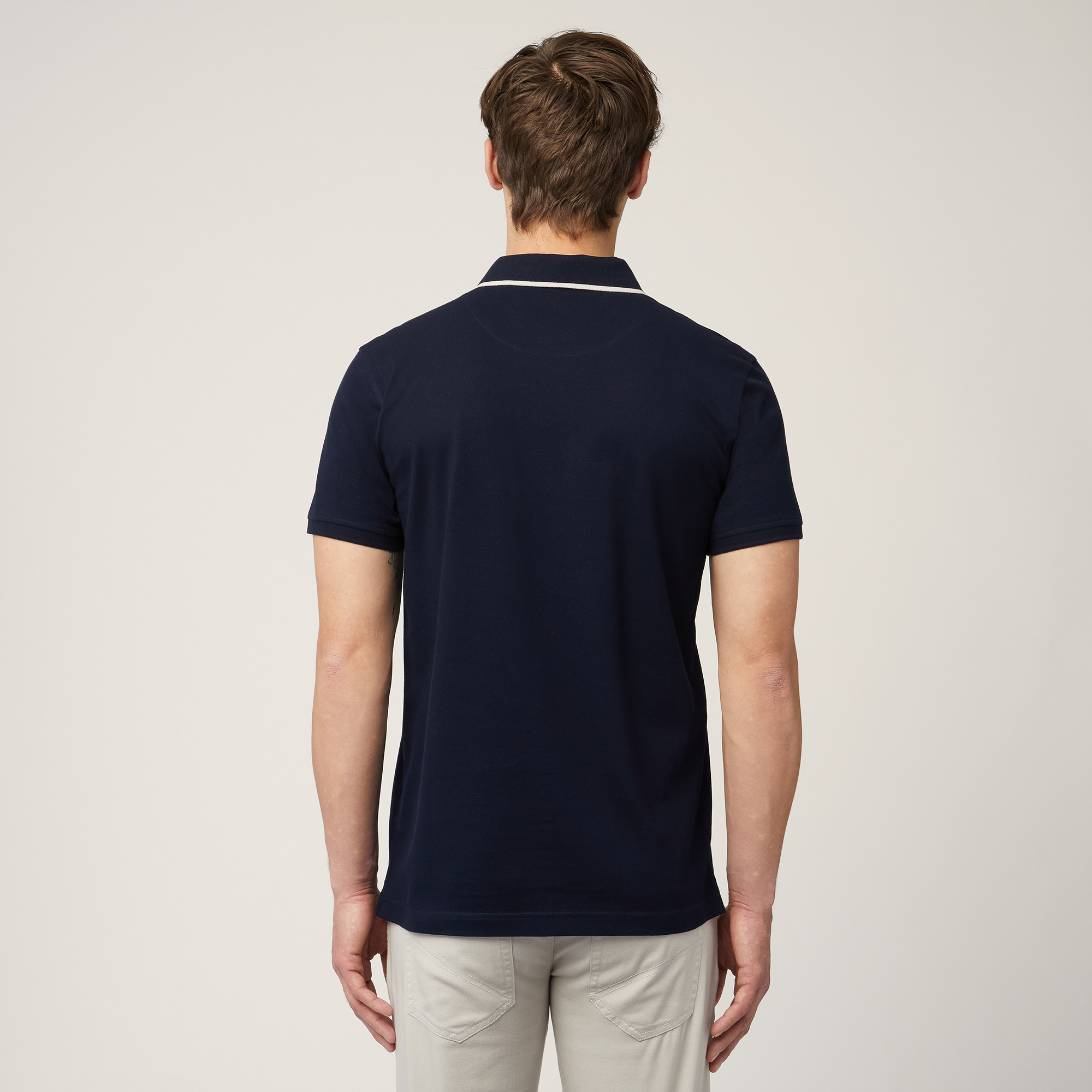 Polo with Contrasts, Dark Blue, large image number 1