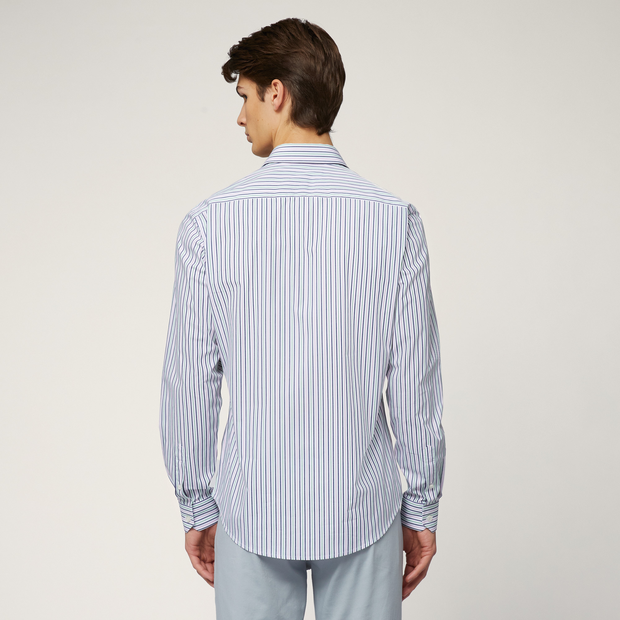 Camicia Rigata In Cotone