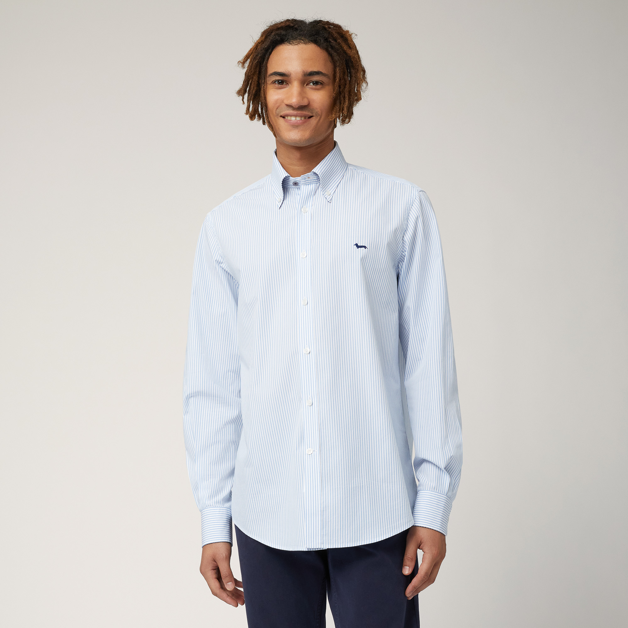 Thin Stripe Shirt, Celeste, large image number 0