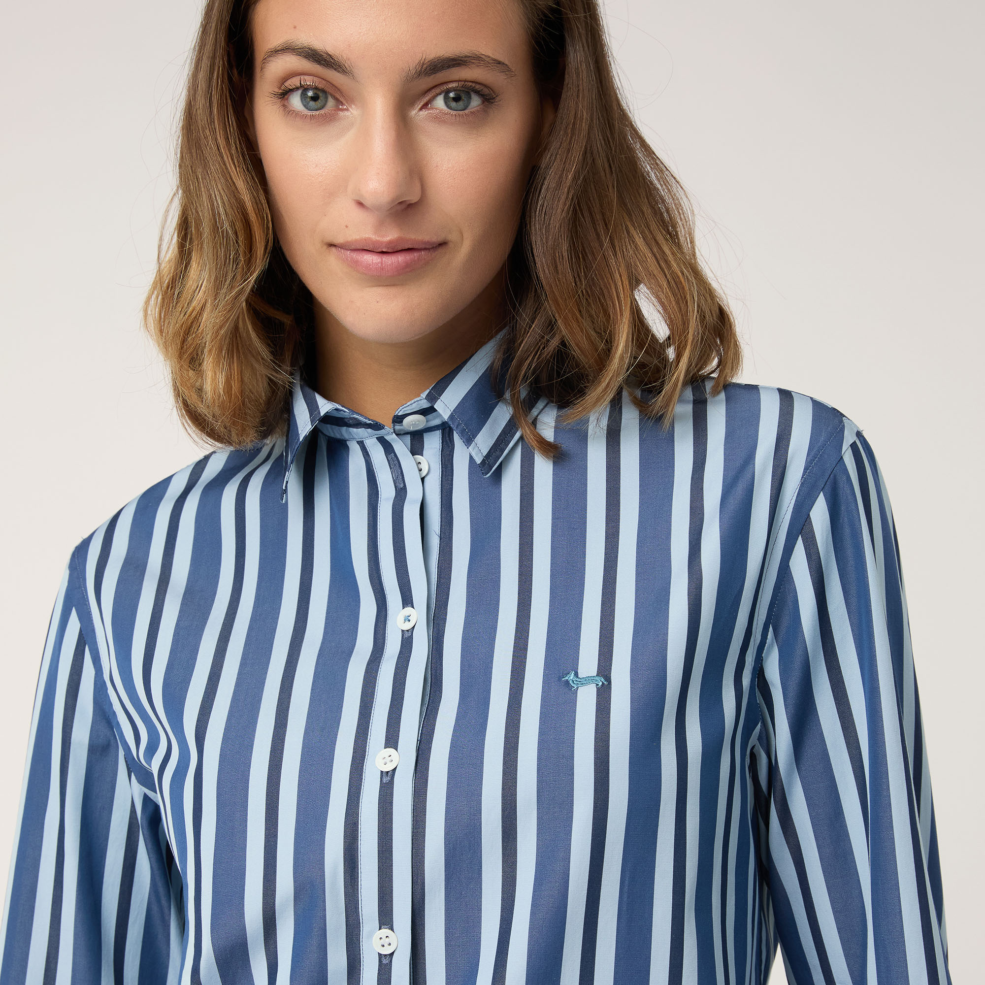 Camicia Morbida A Righe, Blu, large image number 2