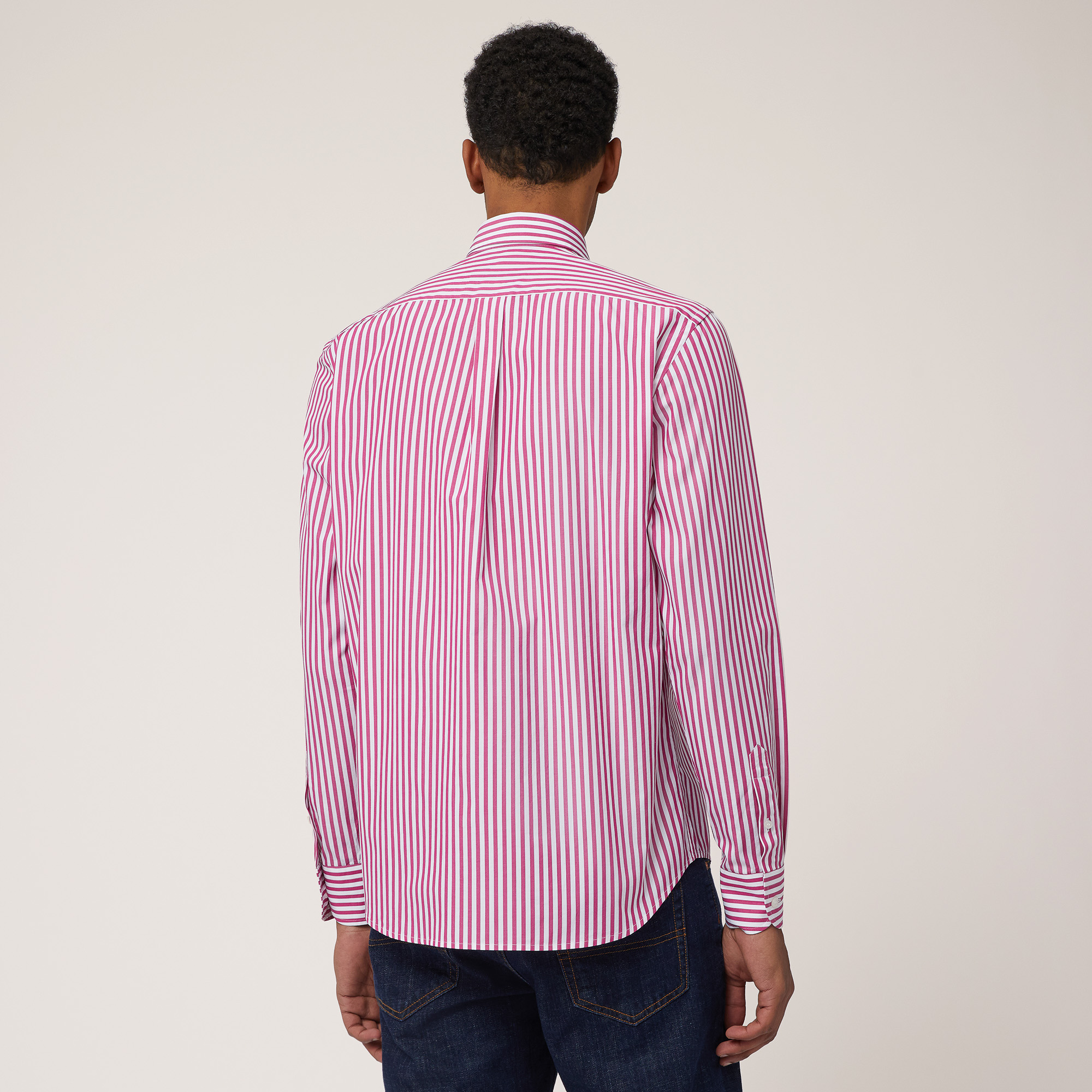 Camicia A Righe Sorbetto, Rosa Melange, large image number 1