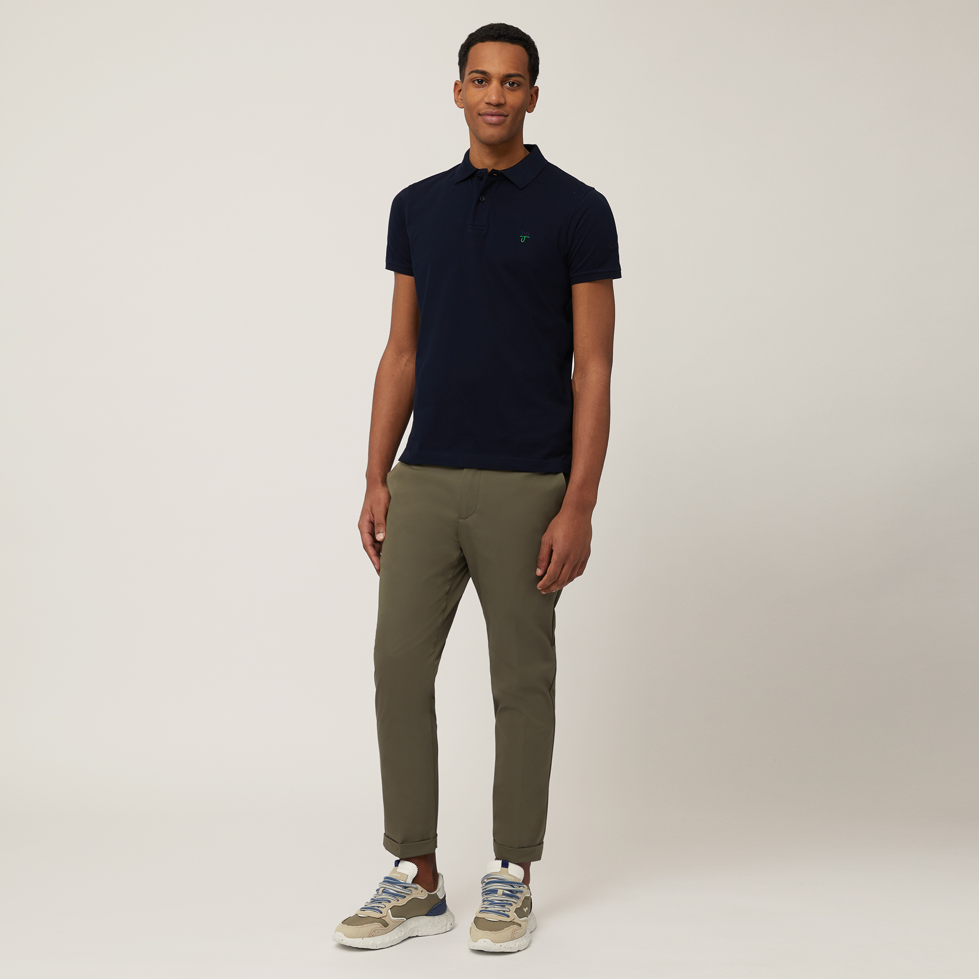 Chino Pants with Pleats, Military Green, large image number 3