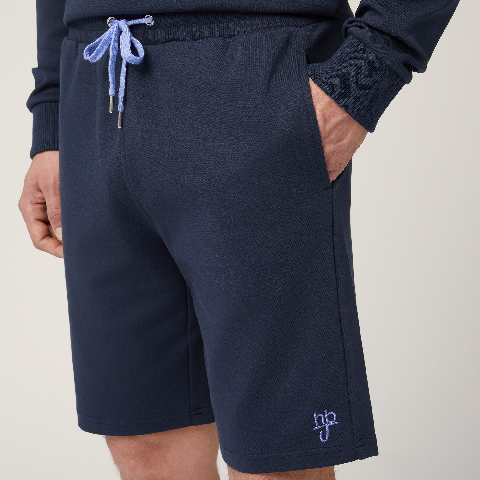 Cotton Fleece Shorts, Dark Blue, large image number 2