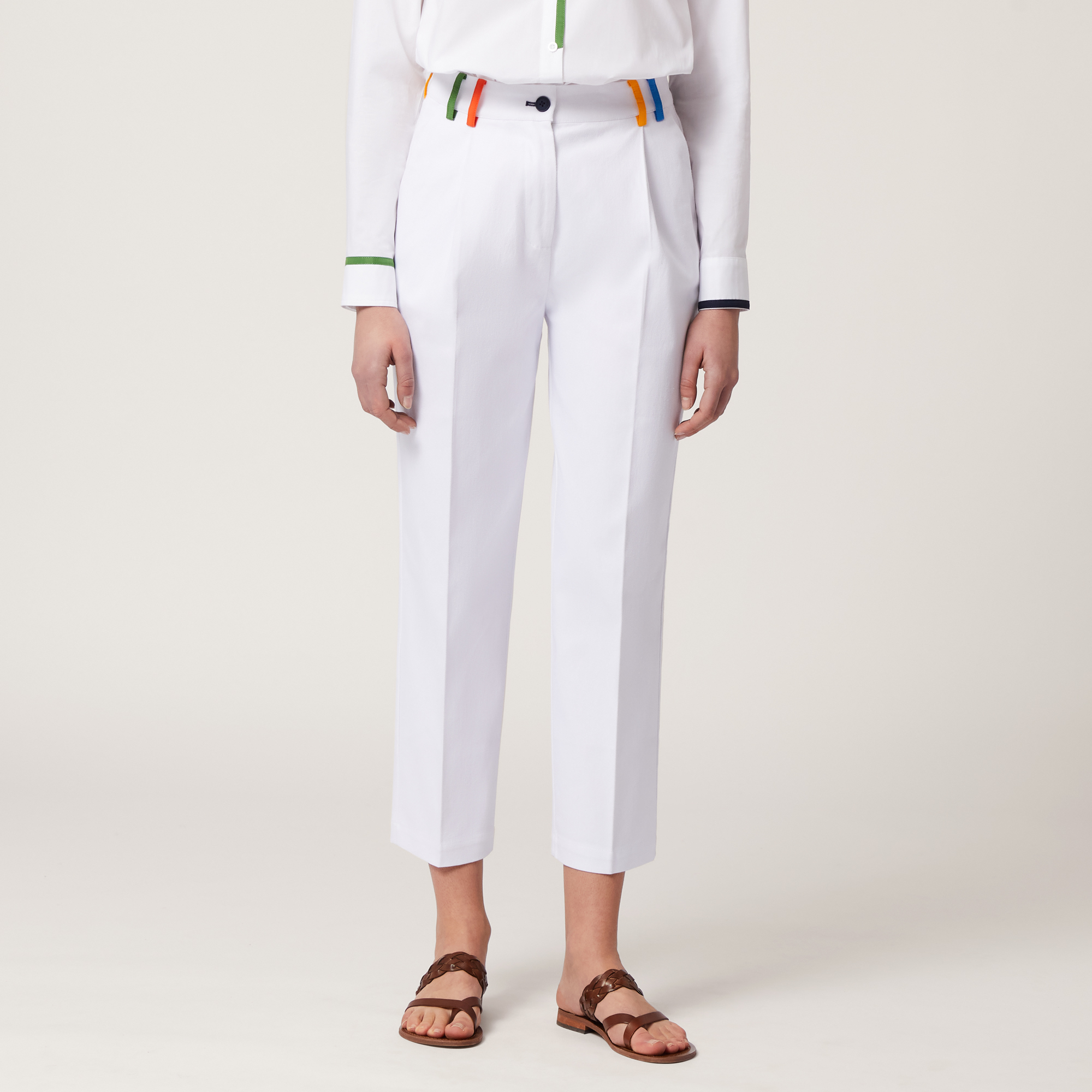 Pants with Colorful Details, White, large image number 0