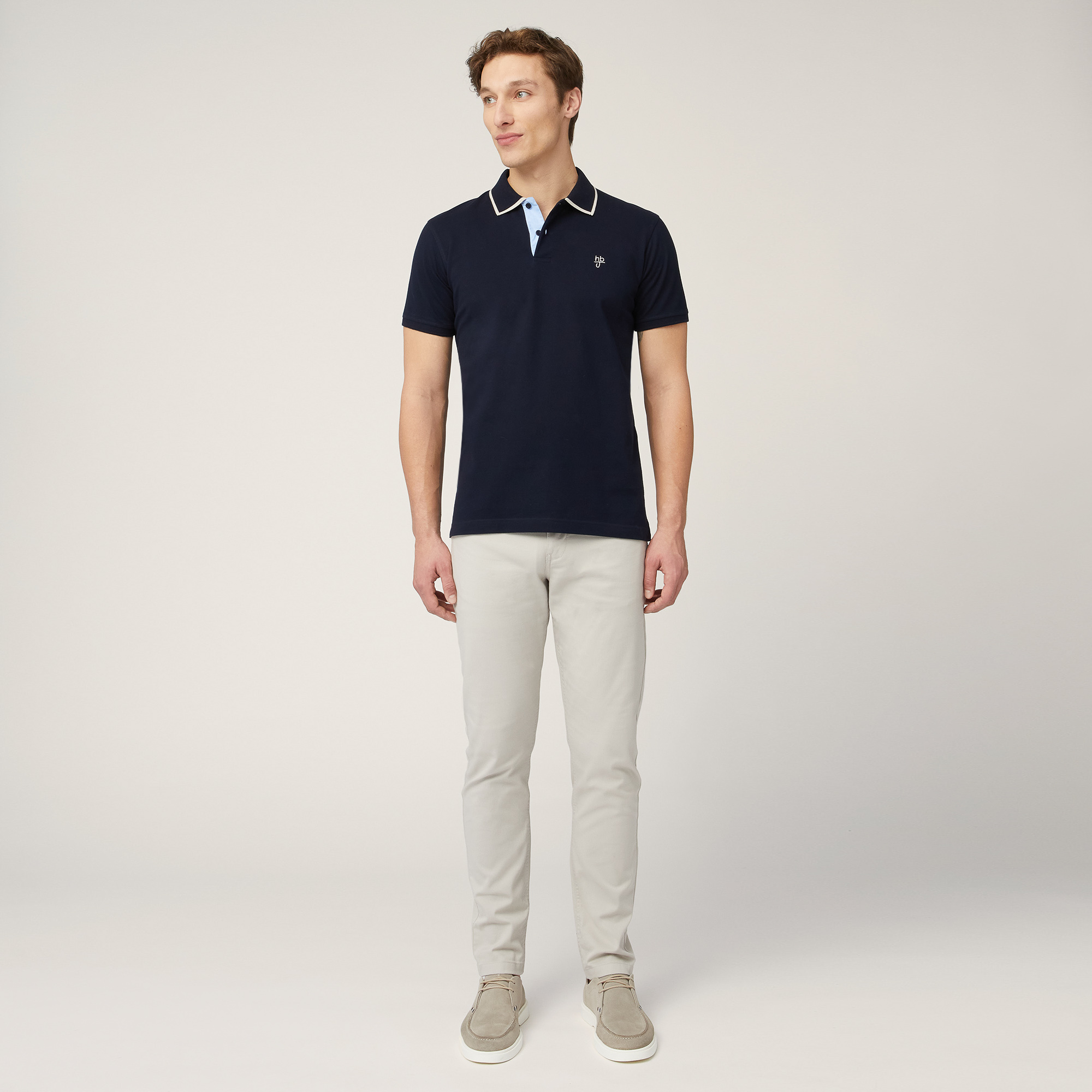 Polo with Contrasts, Dark Blue, large image number 3