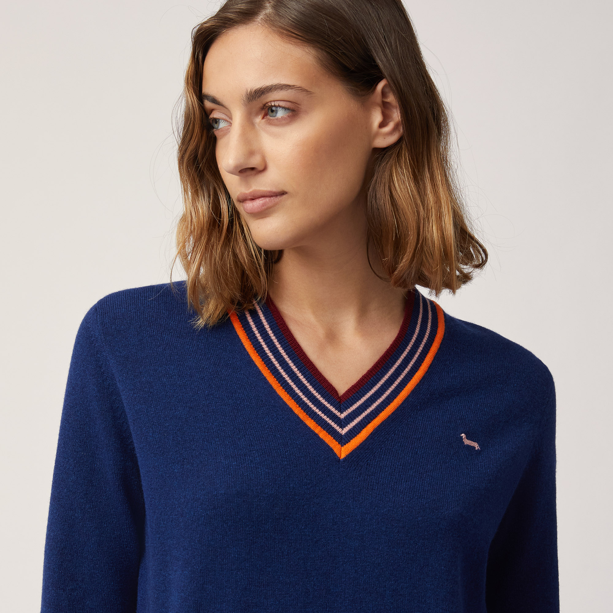 Pullover with Striped Details, Blue, large image number 2