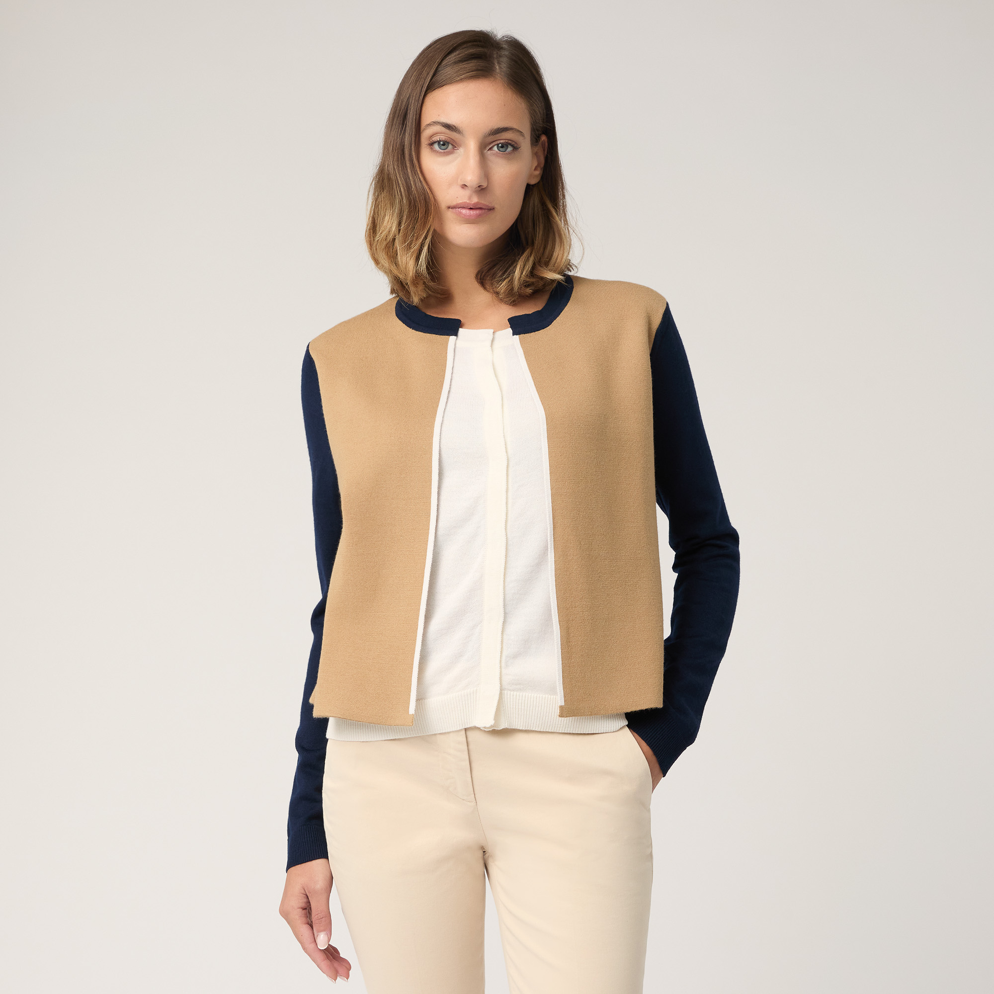 Cardigan Con Pannello Frontale