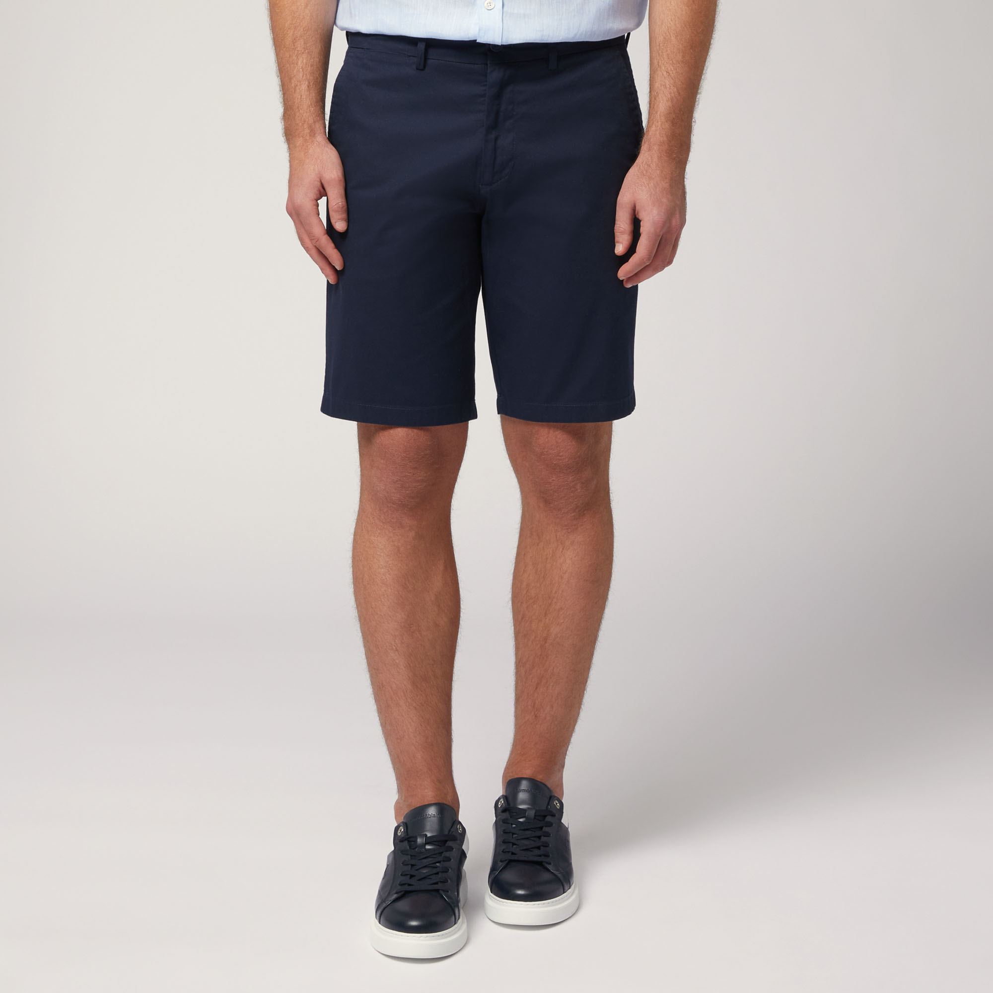 Stretch Cotton Bermuda Shorts in Blue: Luxury Italian Abbigliamento ...