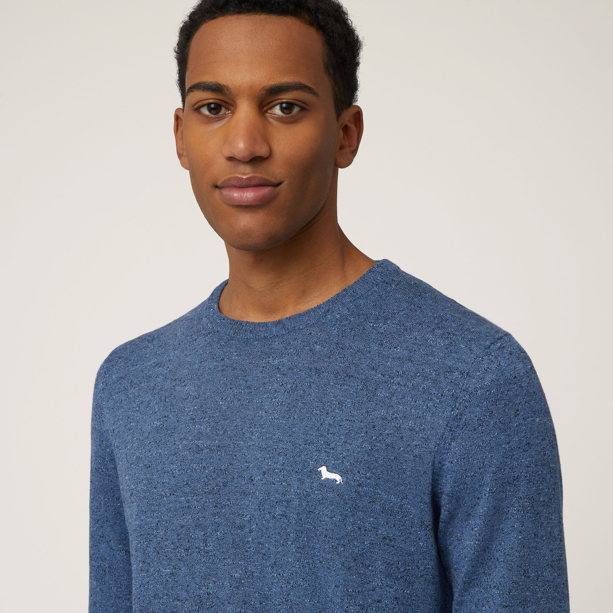 Tweed Crew-Neck Pullover, Light Blue, large image number 2