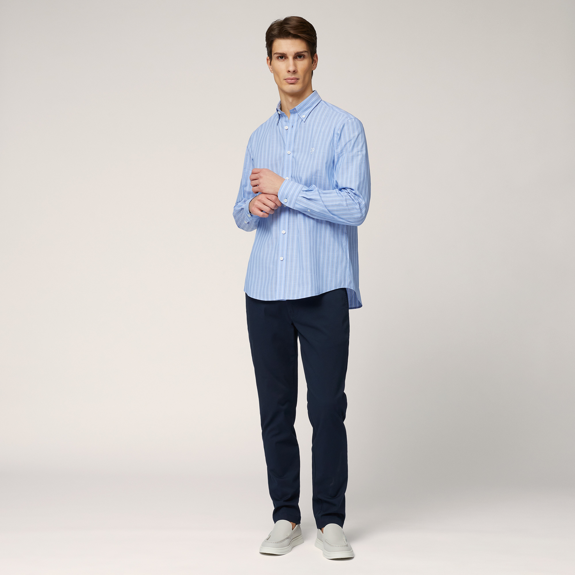 Striped Regular-Fit Shirt, Sport Blue, large image number 3