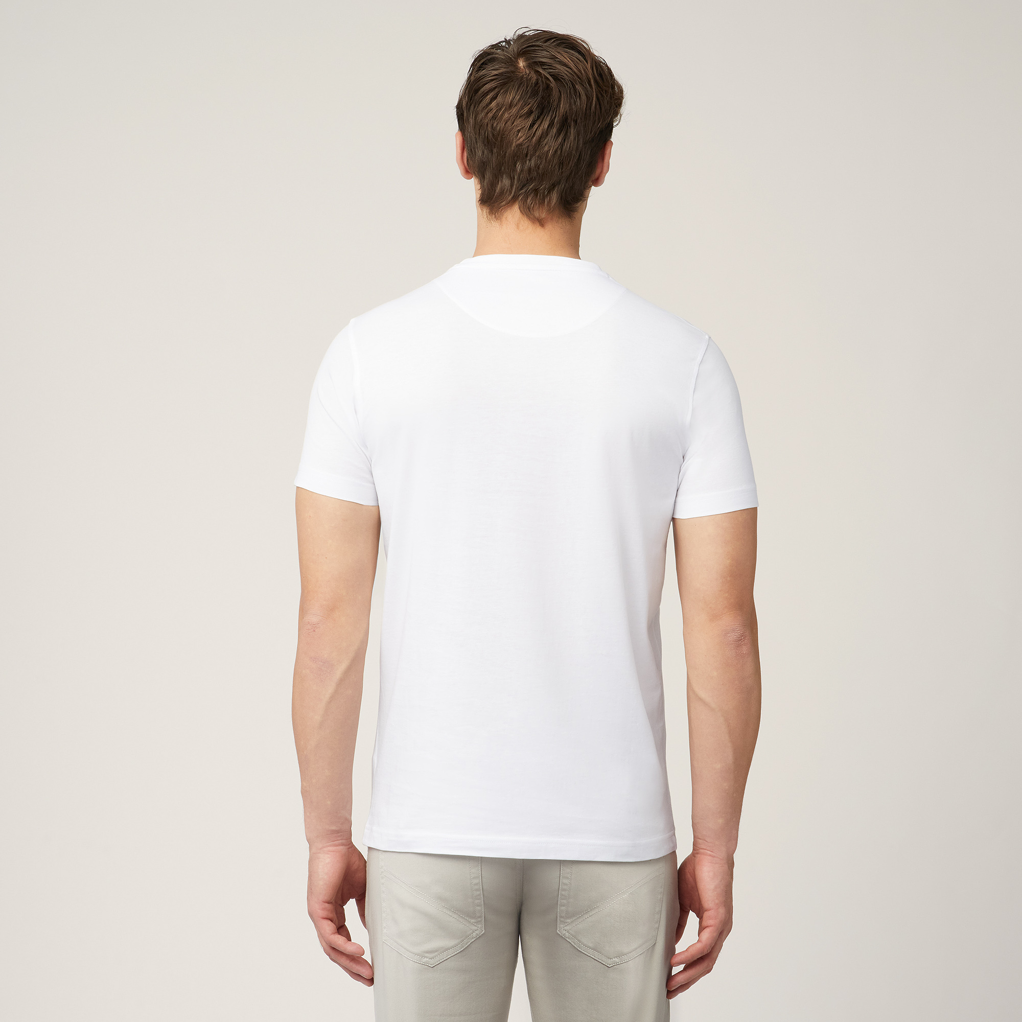 T-Shirt with Monogram, White, large image number 1